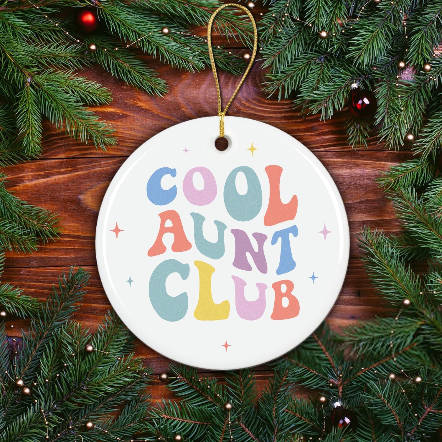 Cool Aunt Club - Christmas Tree Decoration Ceramic Ornament