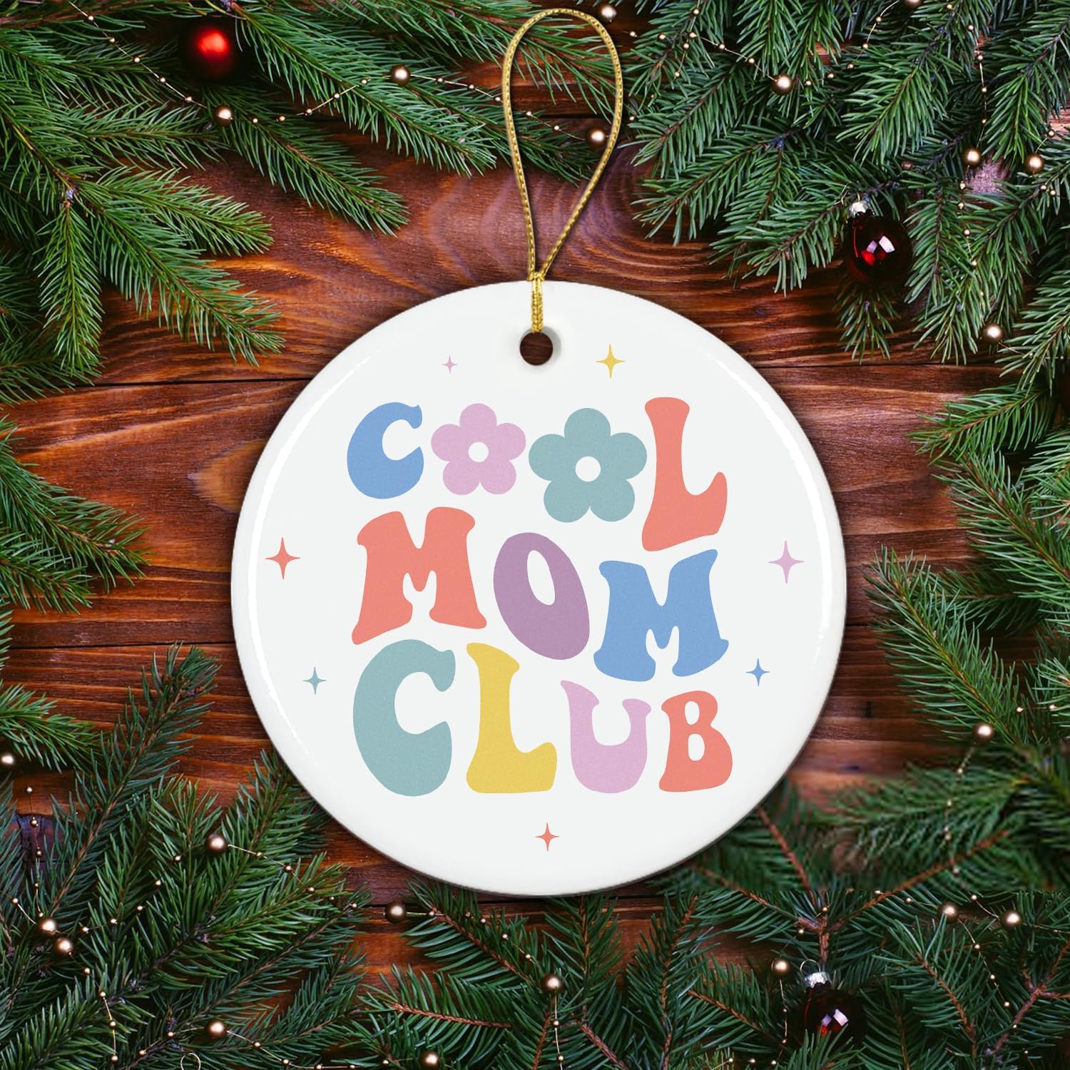 Cool Mom Club - Ceramic Christmas Ornament