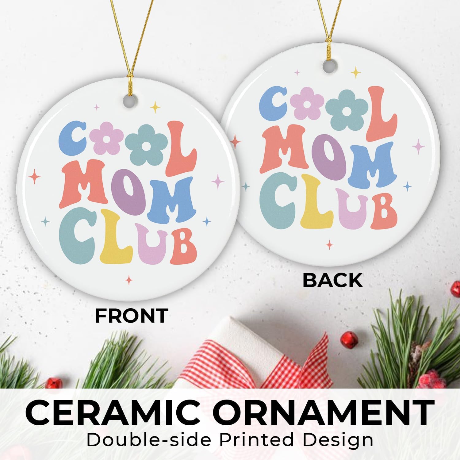 Cool Mom Club - Ceramic Christmas Ornament