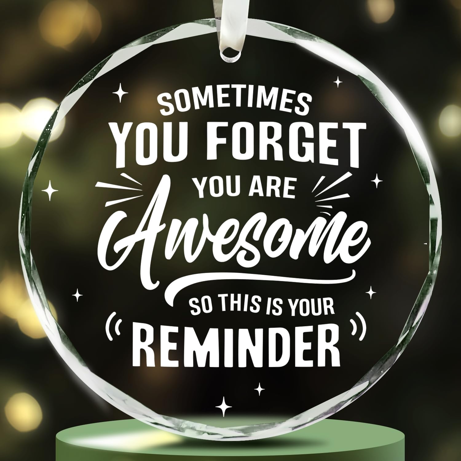 Sometimes You Forget You Are Awesome - Glass Ornament - Gifts For Nurse, Teacher, Coworker