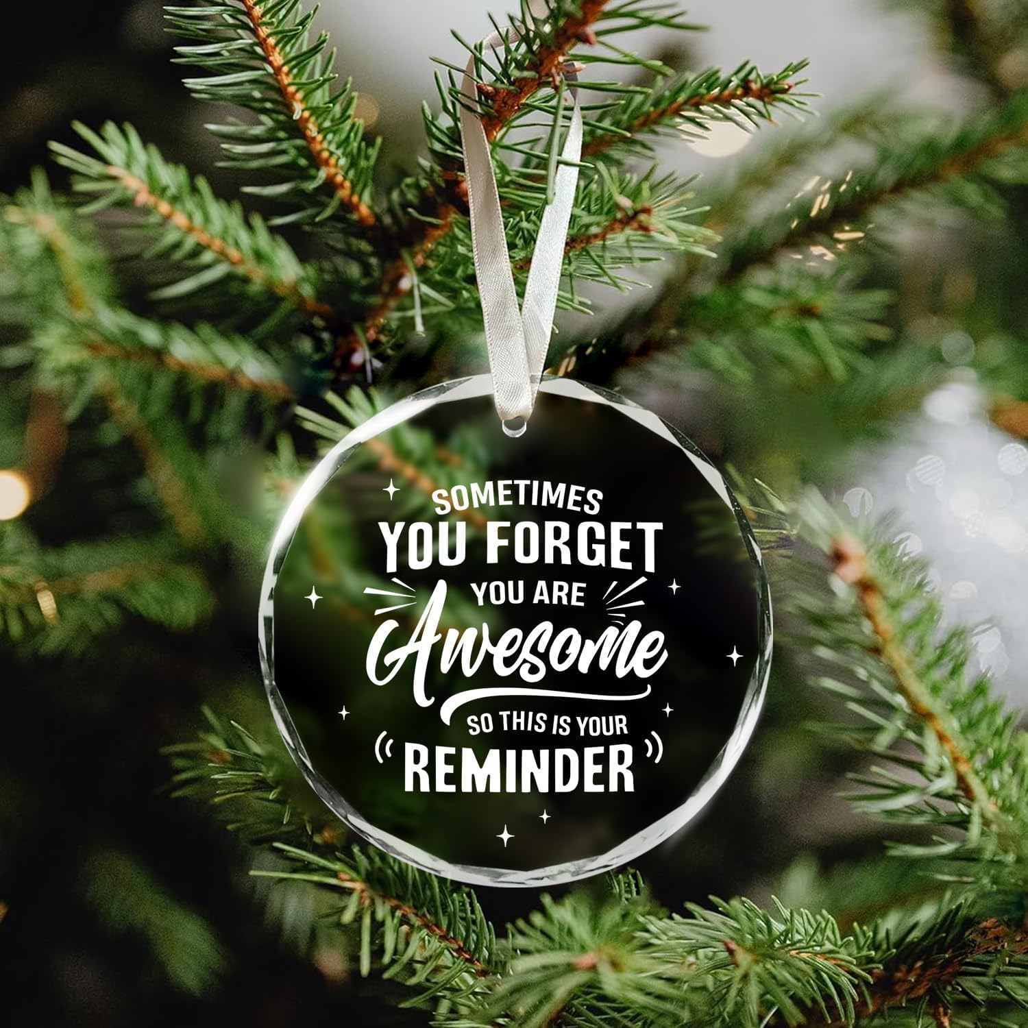 Sometimes You Forget You Are Awesome - Glass Ornament - Gifts For Nurse, Teacher, Coworker