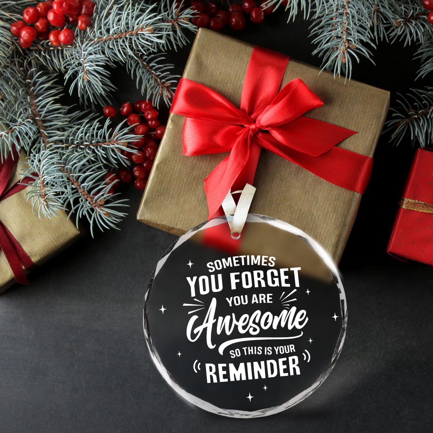 Sometimes You Forget You Are Awesome - Glass Ornament - Gifts For Nurse, Teacher, Coworker