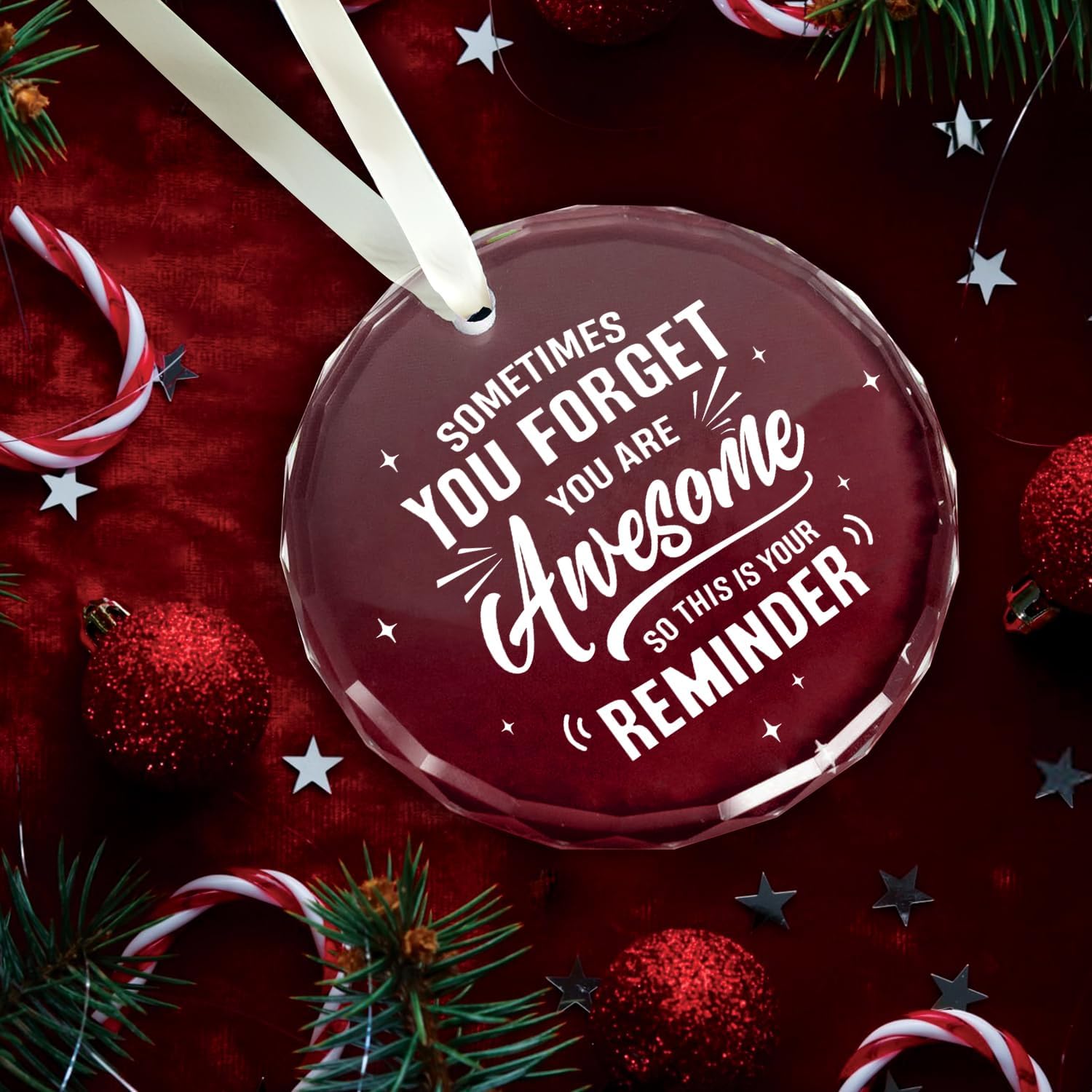 Sometimes You Forget You Are Awesome - Glass Ornament - Gifts For Nurse, Teacher, Coworker