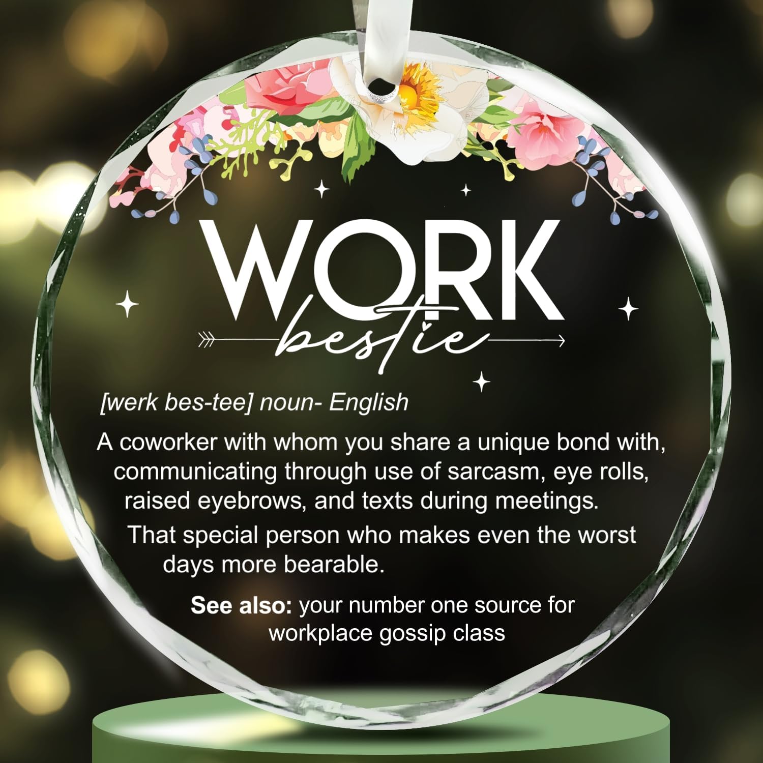 Work Bestie - Glass Christmas Ornaments