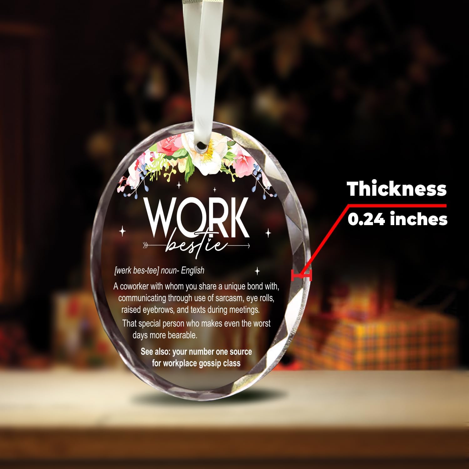 Work Bestie - Glass Christmas Ornaments