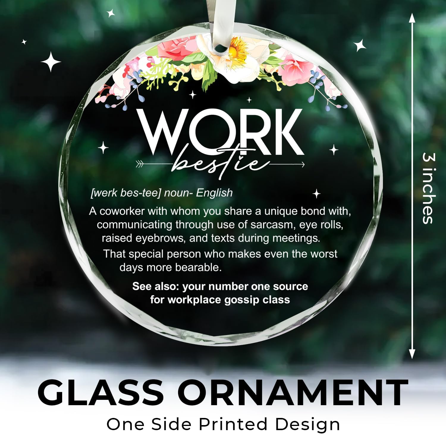 Work Bestie - Glass Christmas Ornaments