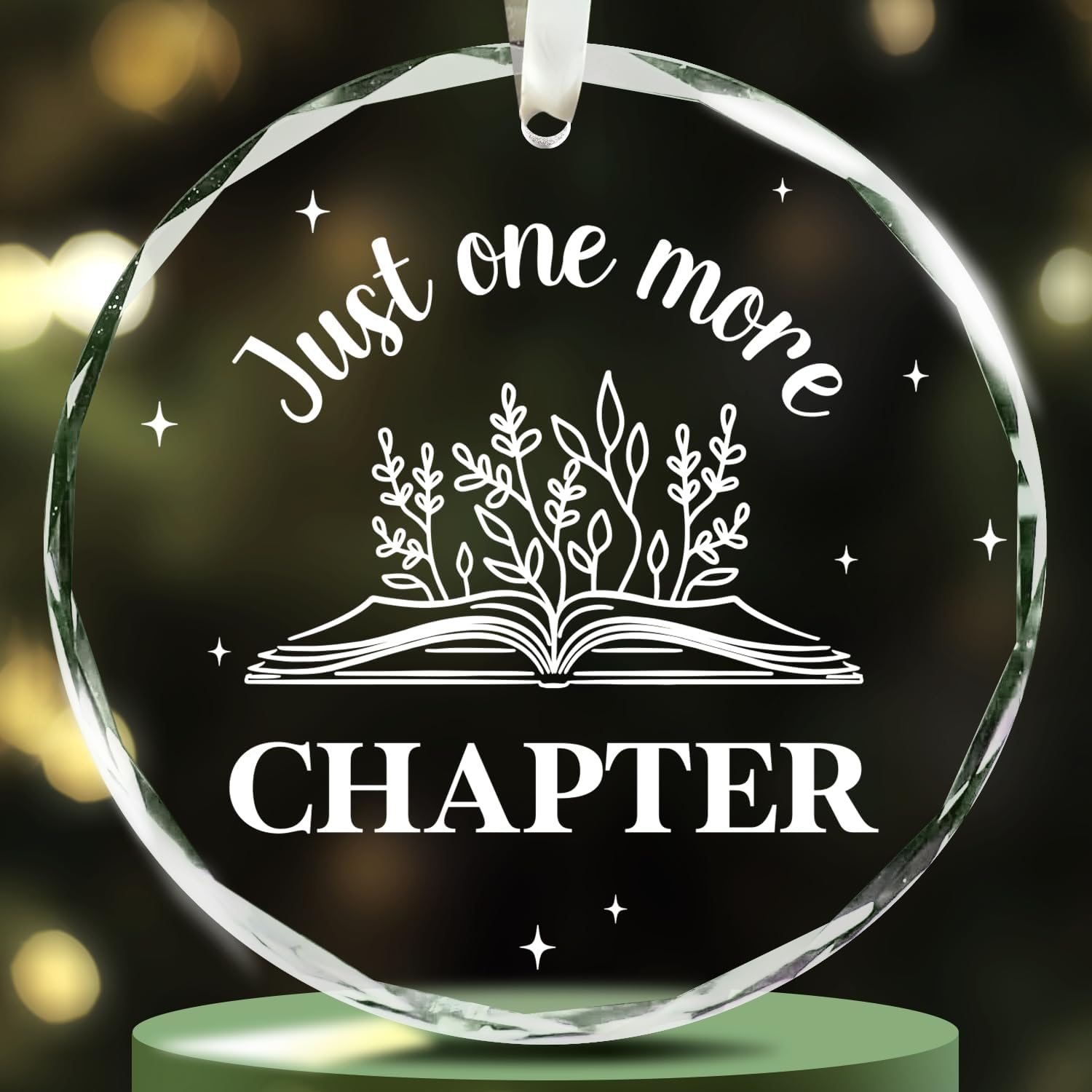 Just One More Chapter - Glass Christmas Ornament