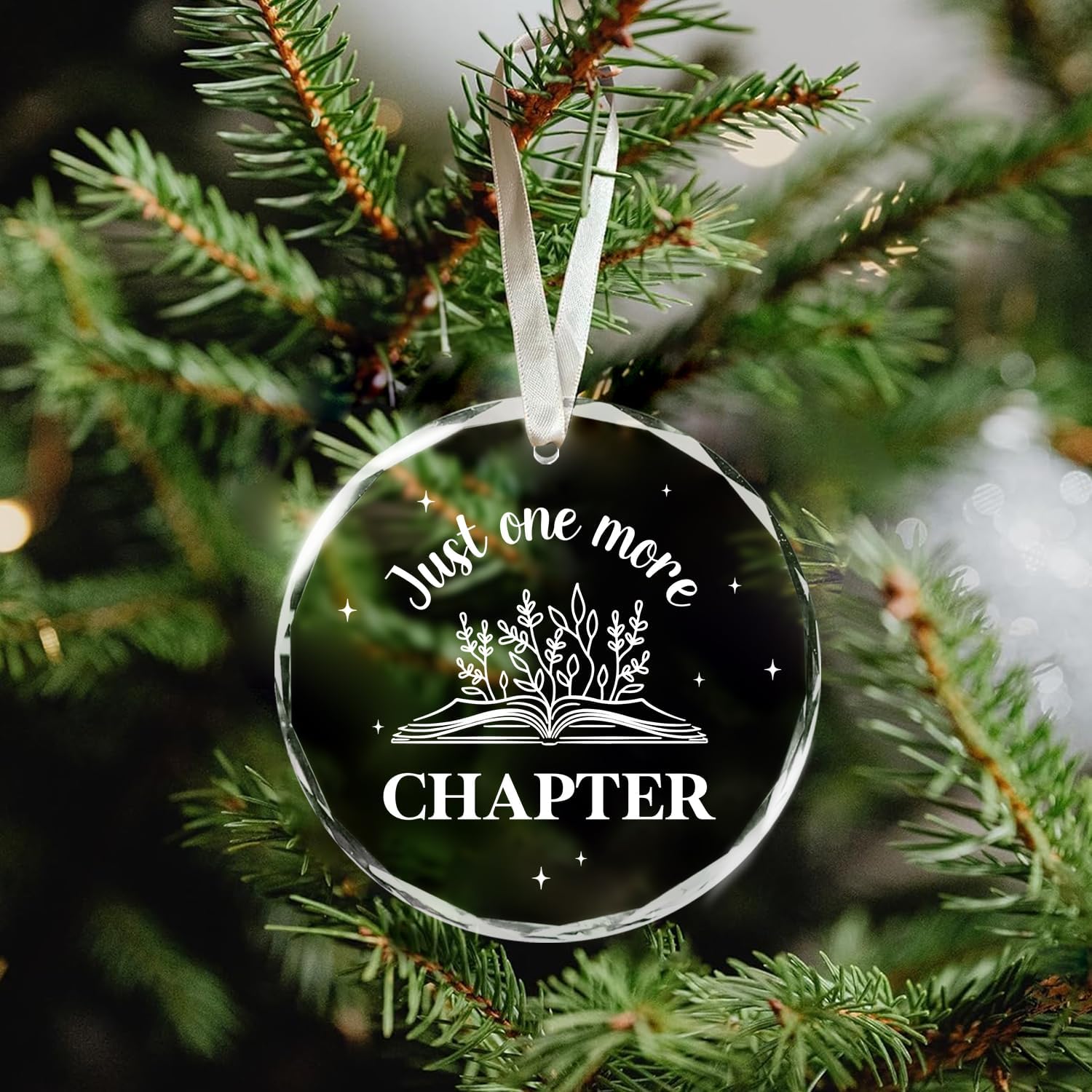 Just One More Chapter - Glass Christmas Ornament