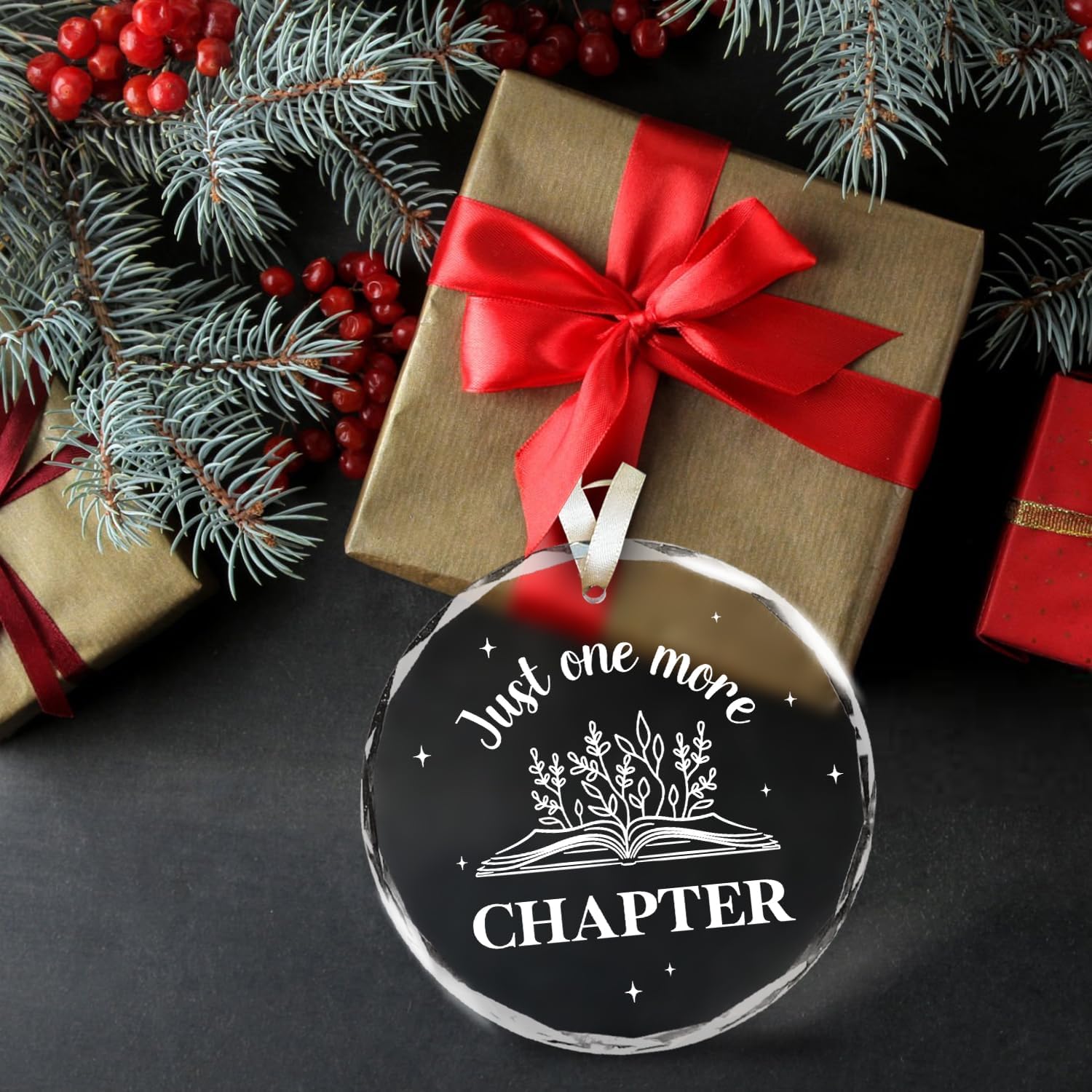 Just One More Chapter - Glass Christmas Ornament