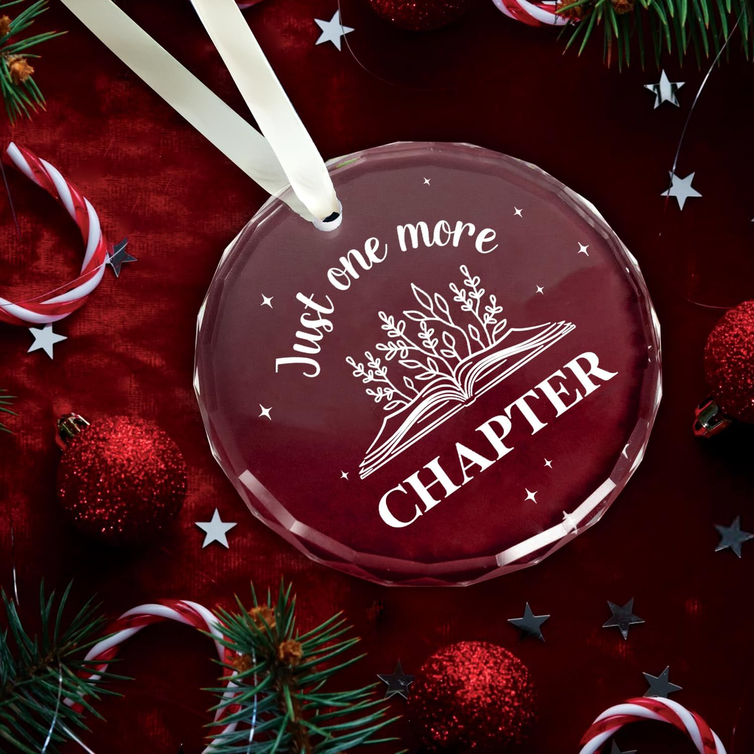 Just One More Chapter - Glass Christmas Ornament