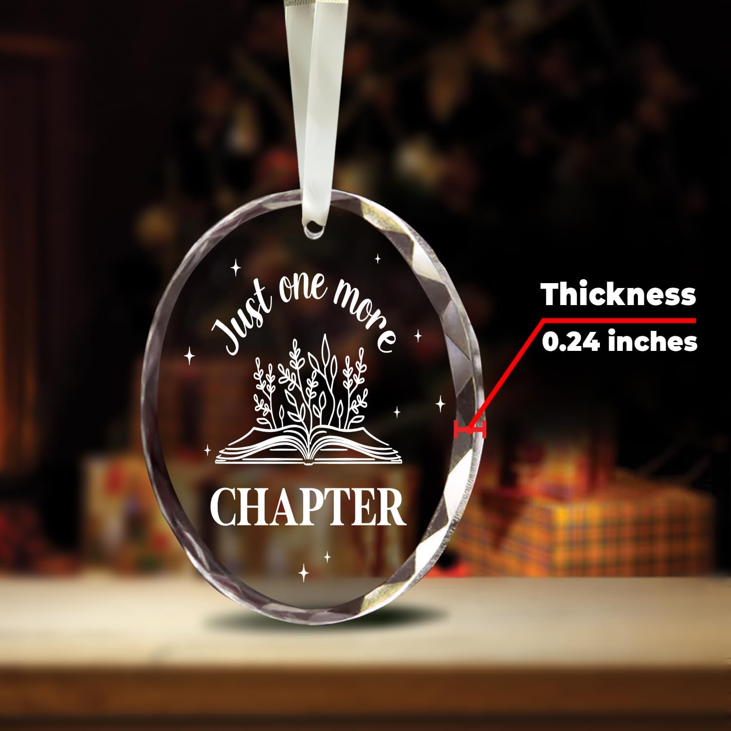 Just One More Chapter - Glass Christmas Ornament