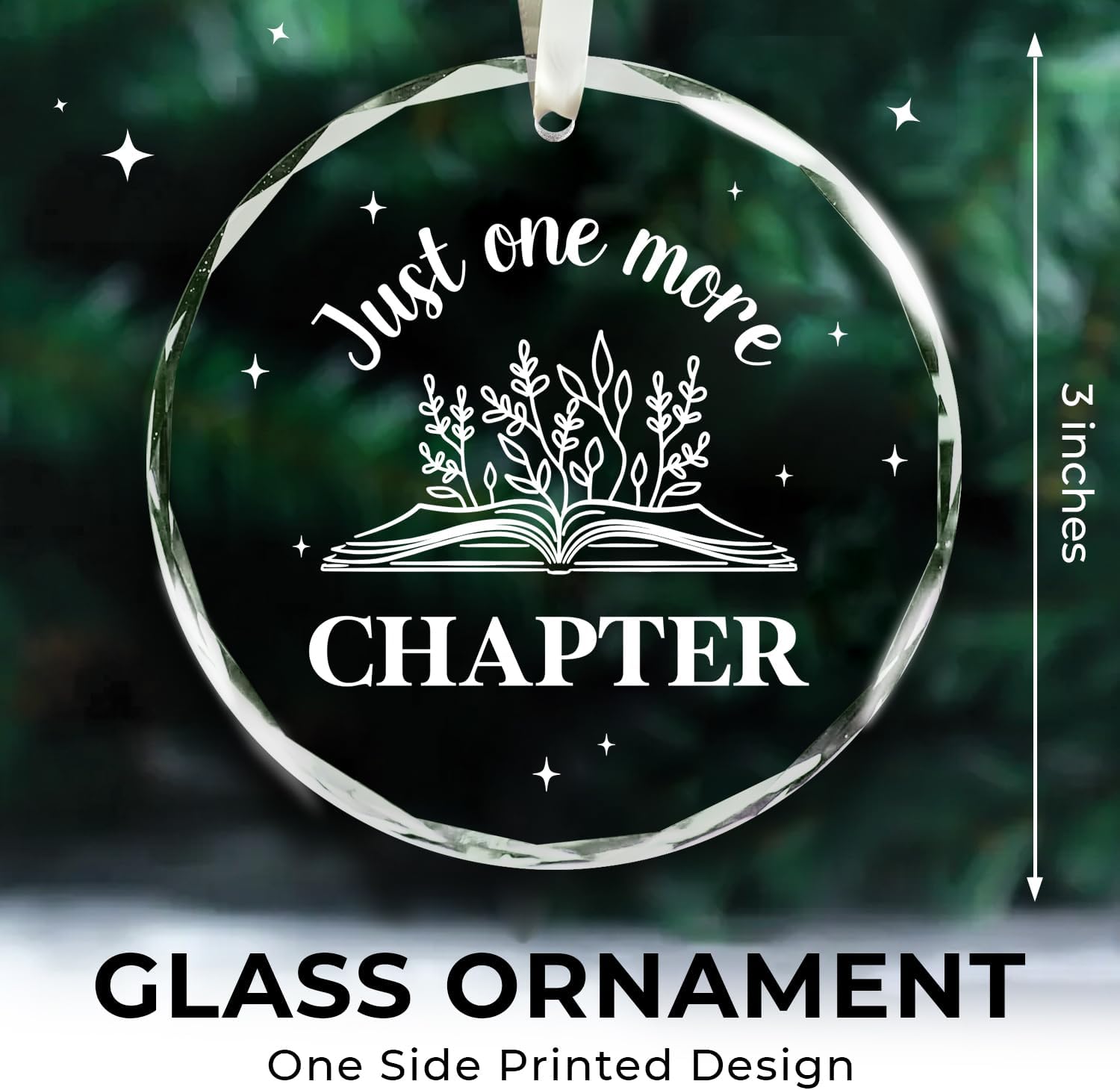 Just One More Chapter - Glass Christmas Ornament