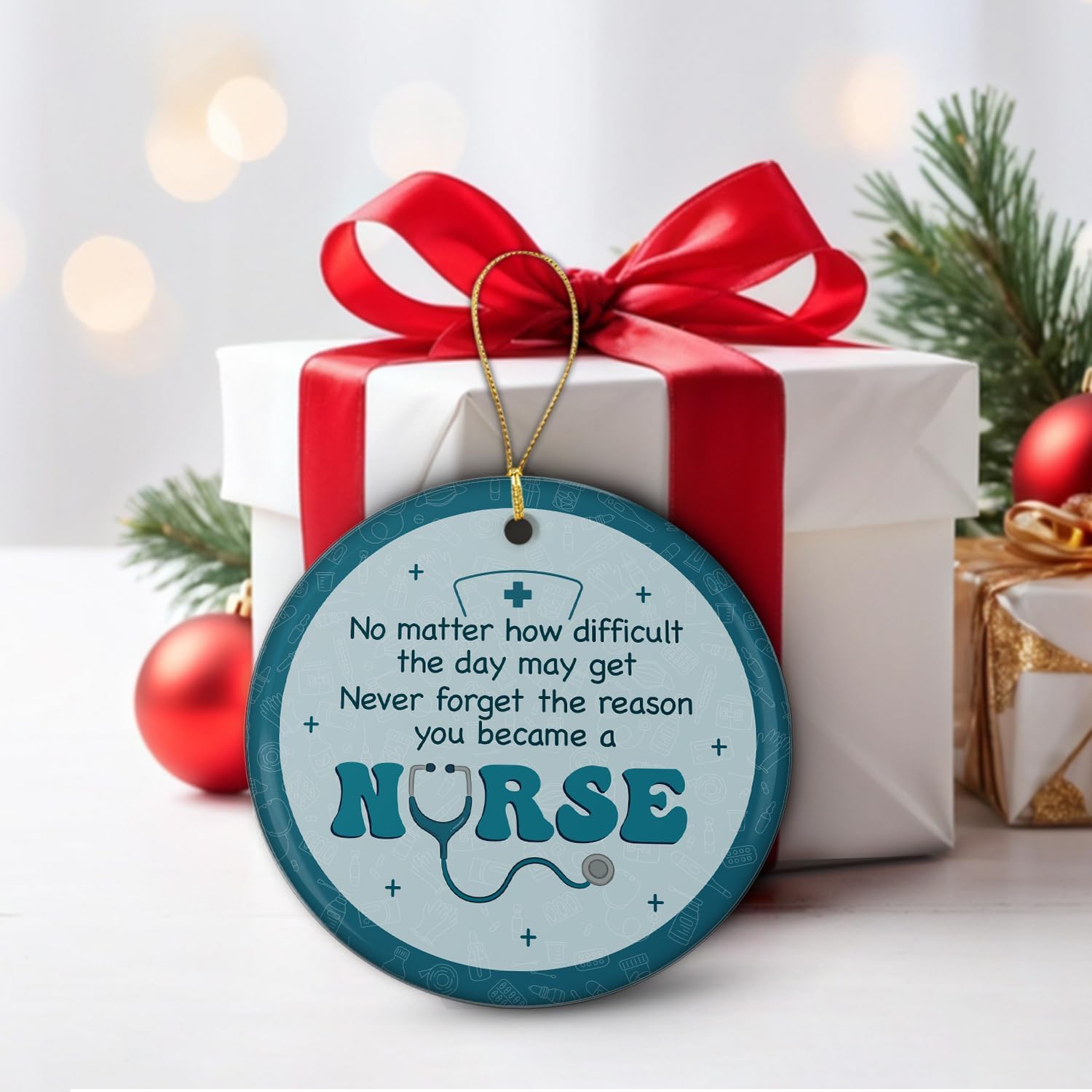 Never Forget The Reason You Became A Nurse - Nurse Ceramic Ornament