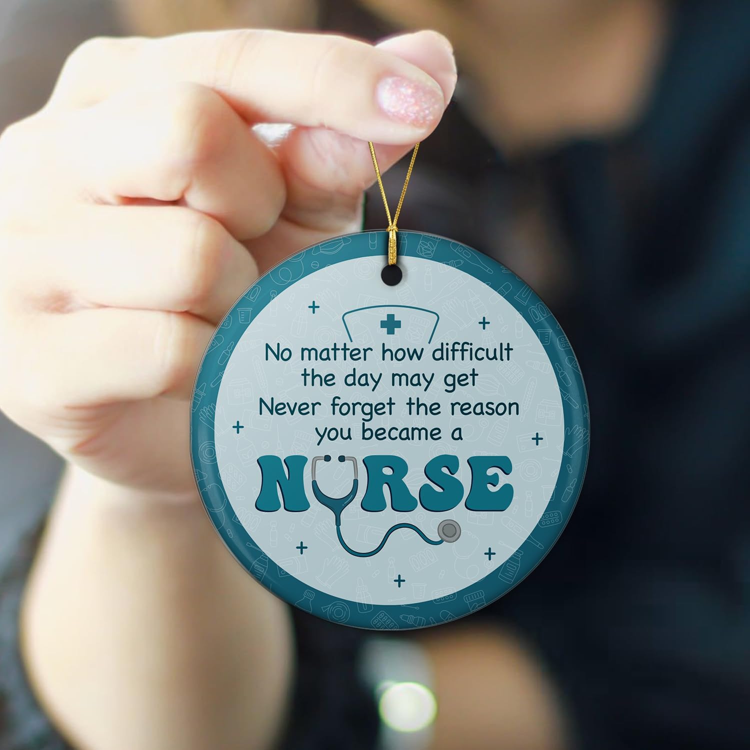 Never Forget The Reason You Became A Nurse - Nurse Ceramic Ornament