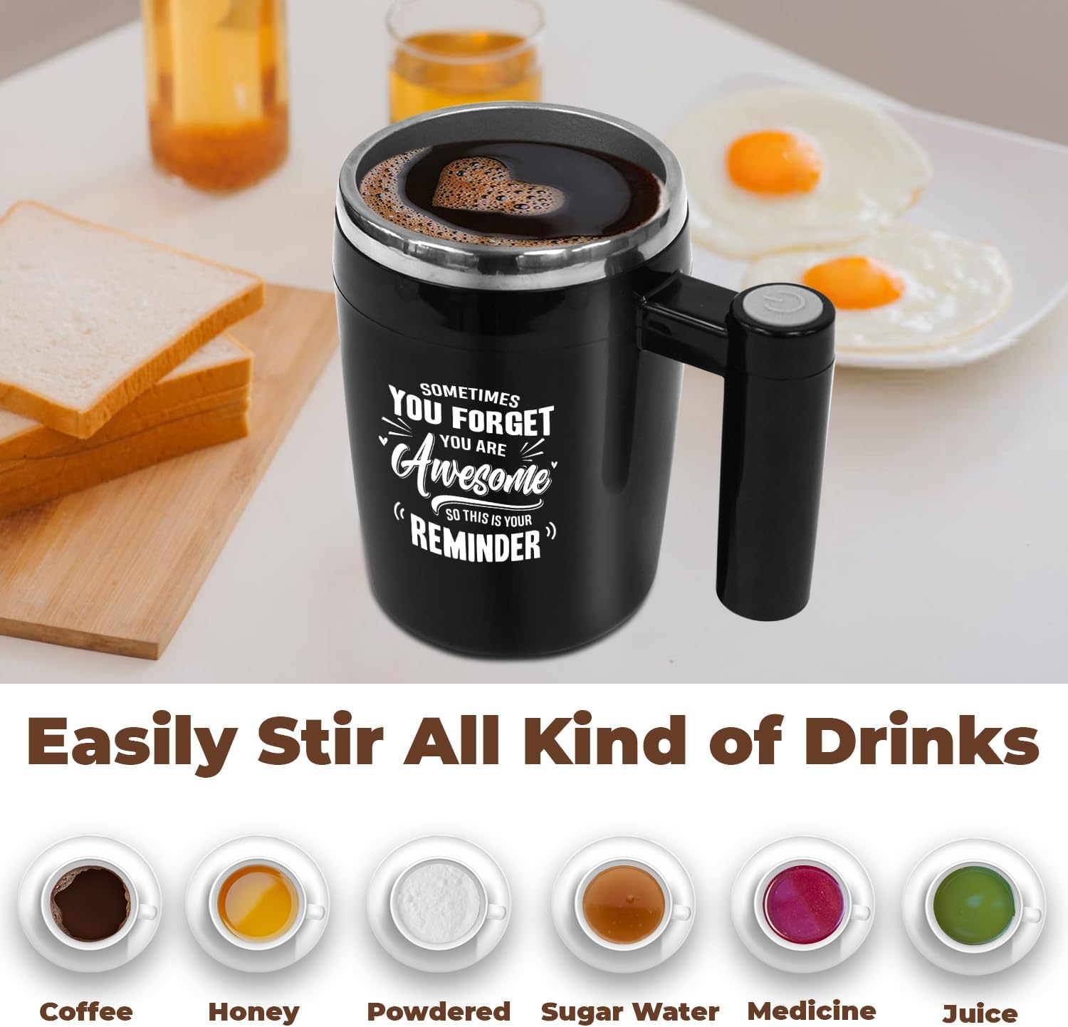 Sometimes You Forget You Are Awesome - 14 Oz Self Stirring Mug - Gifts For Nurse, Teacher, Boss, Coworker