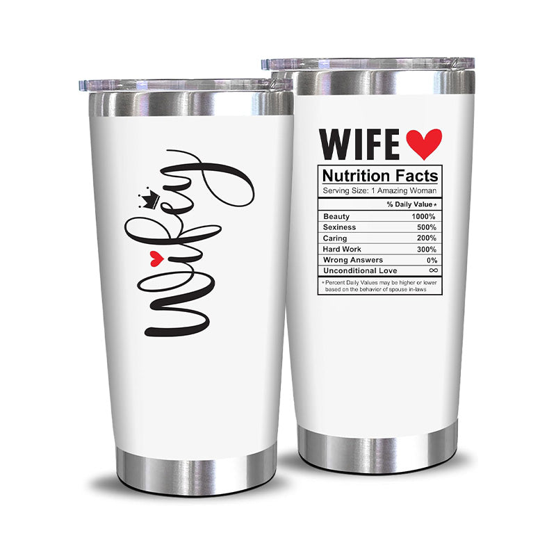 Wifey + Wife Nutrition Facts - 20 Oz Tumbler