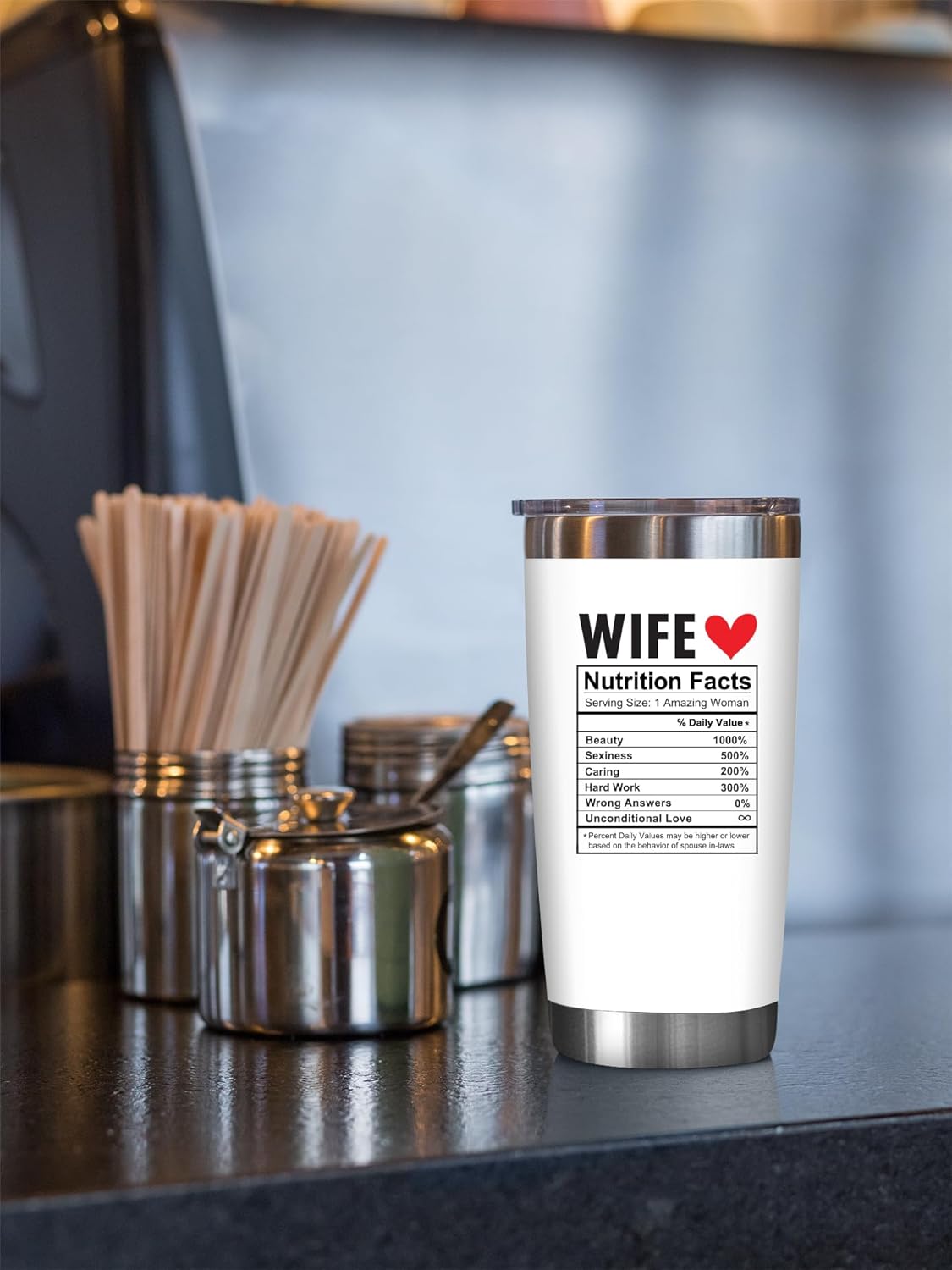 Wifey + Wife Nutrition Facts - 20 Oz Tumbler