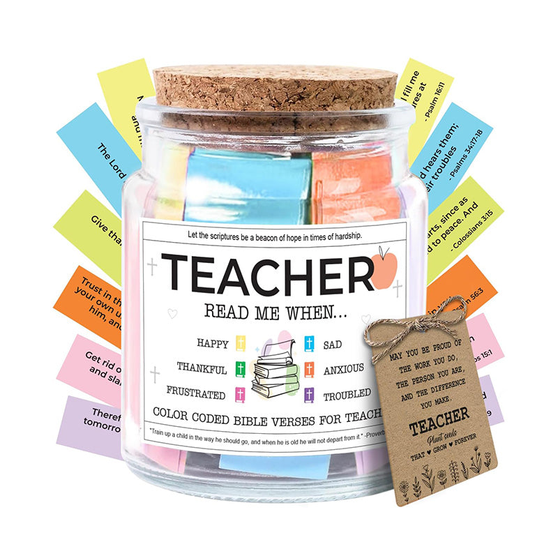 Teacher Read Me When ... - Bible Jar For Teacher with 92 Bible Verses