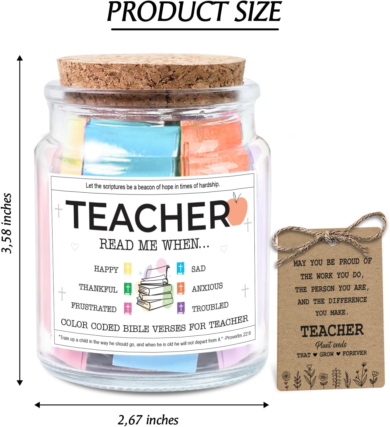 Teacher Read Me When ... - Bible Jar For Teacher with 92 Bible Verses