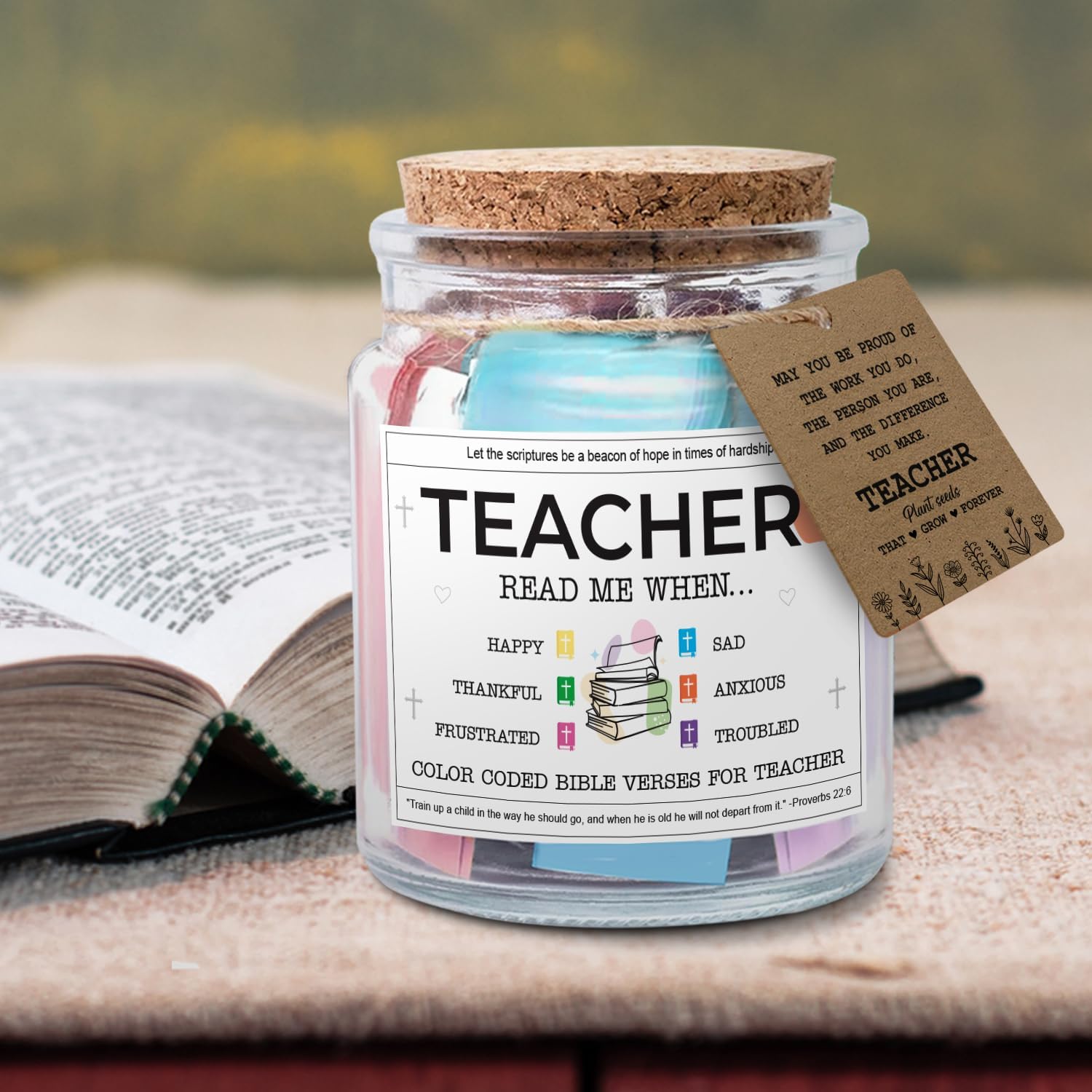 Teacher Read Me When ... - Bible Jar For Teacher with 92 Bible Verses