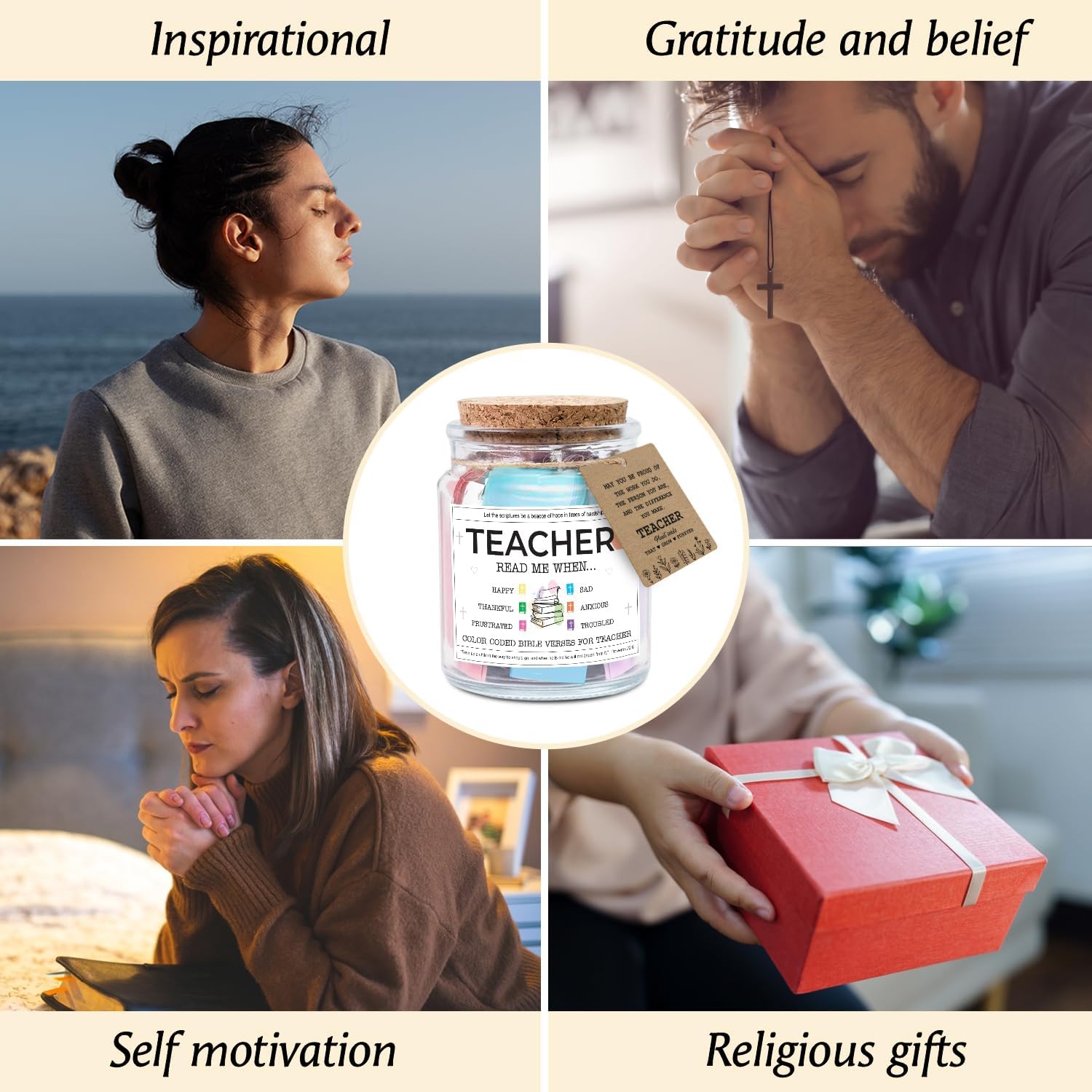 Teacher Read Me When ... - Bible Jar For Teacher with 92 Bible Verses