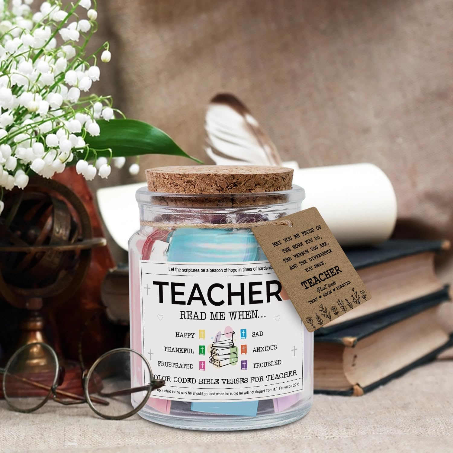 Teacher Read Me When ... - Bible Jar For Teacher with 92 Bible Verses