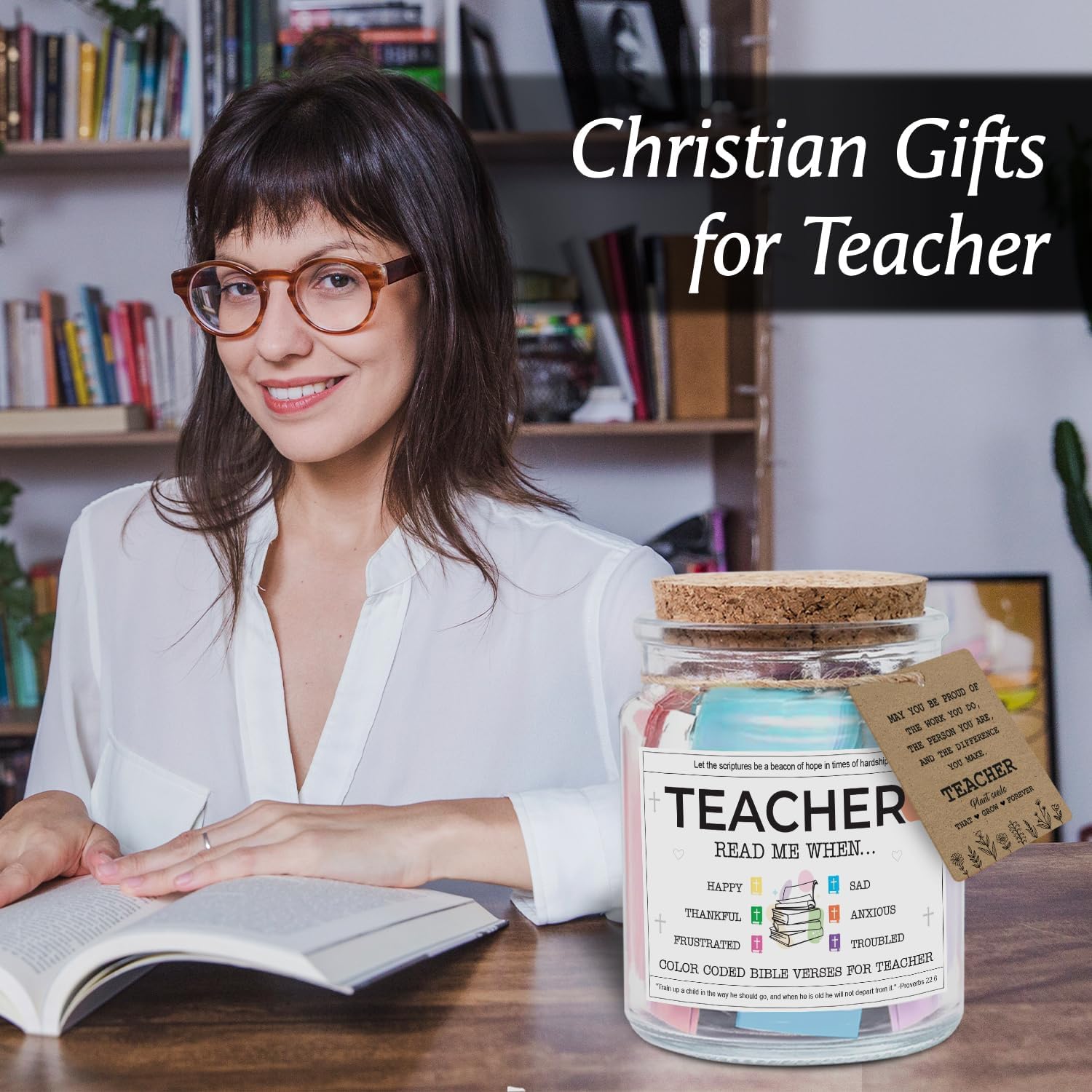 Teacher Read Me When ... - Bible Jar For Teacher with 92 Bible Verses