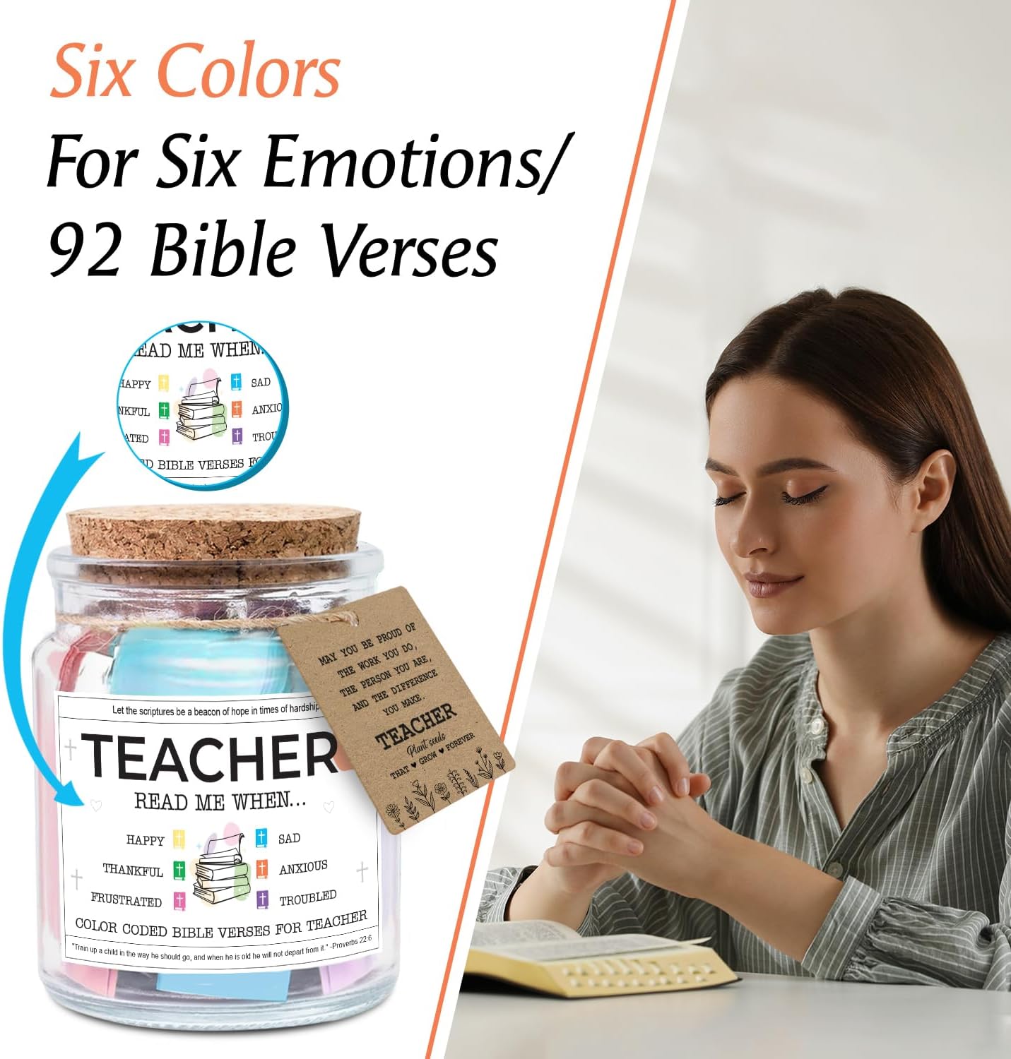 Teacher Read Me When ... - Bible Jar For Teacher with 92 Bible Verses