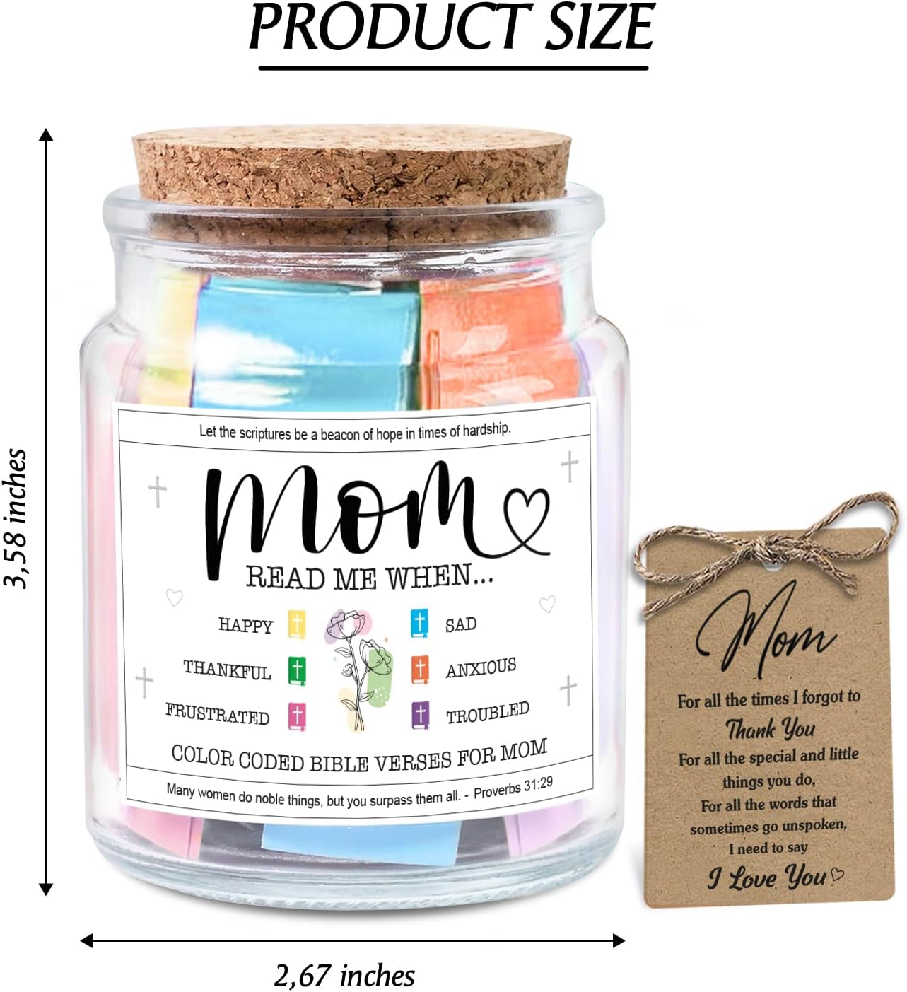 Mom Read Me When... - Bible Jar with 92 Bible Verses