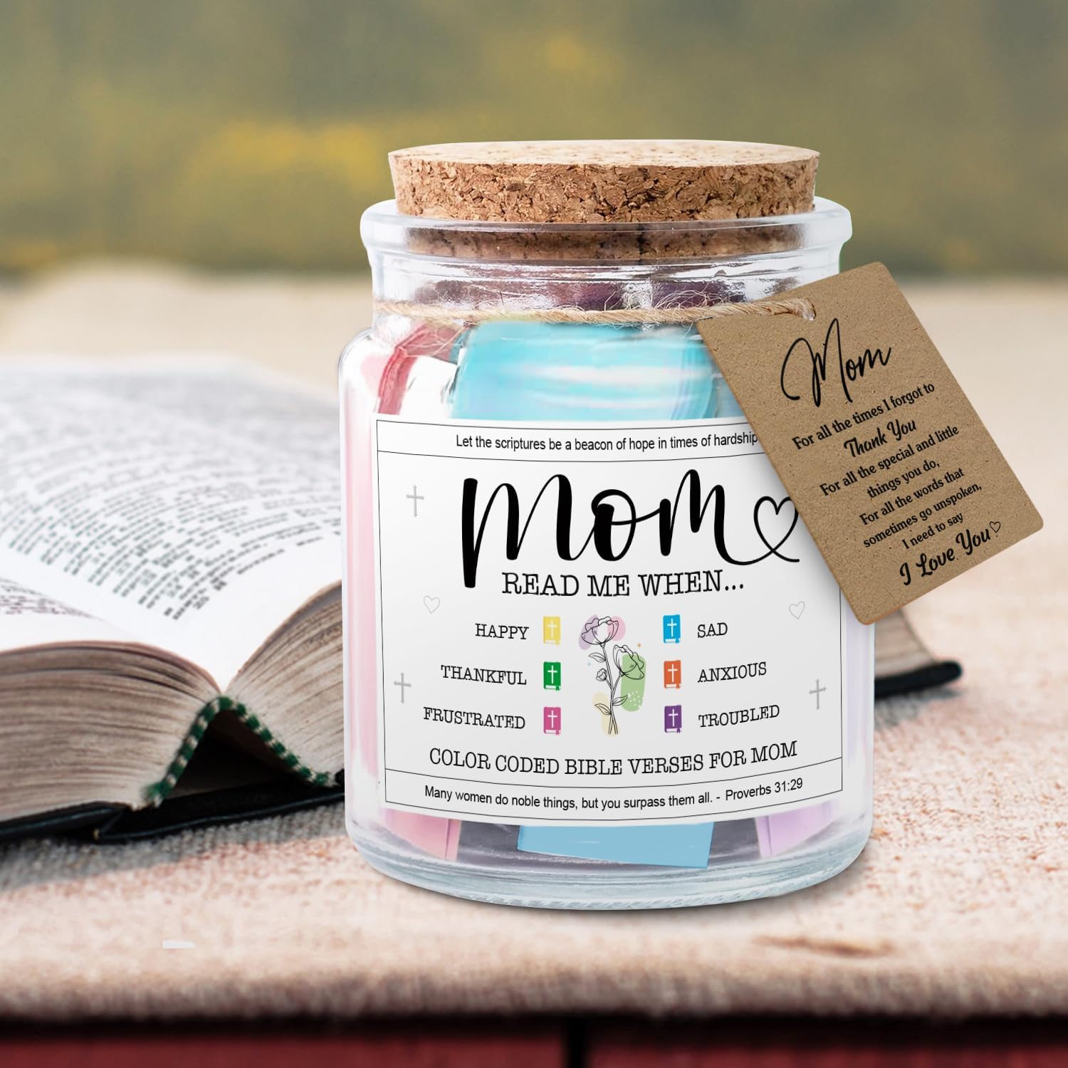 Mom Read Me When... - Bible Jar with 92 Bible Verses