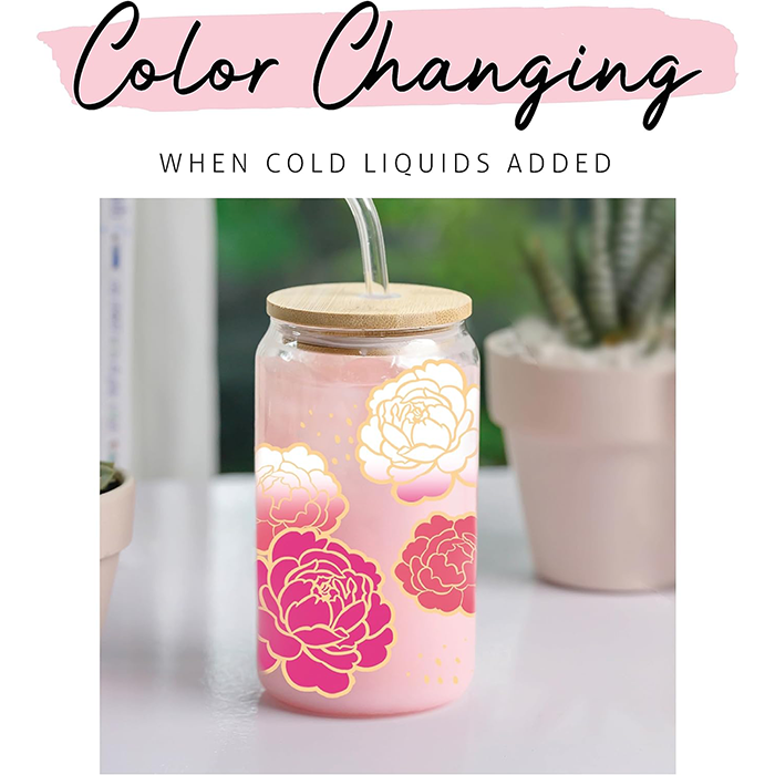 Changing Color Flowers - 16 Oz Coffee Glass