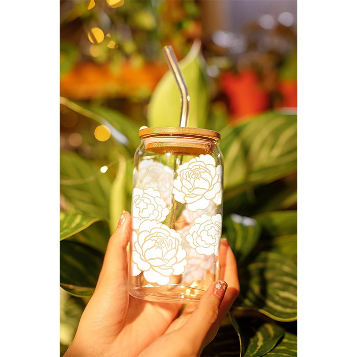 Changing Color Flowers - 16 Oz Coffee Glass