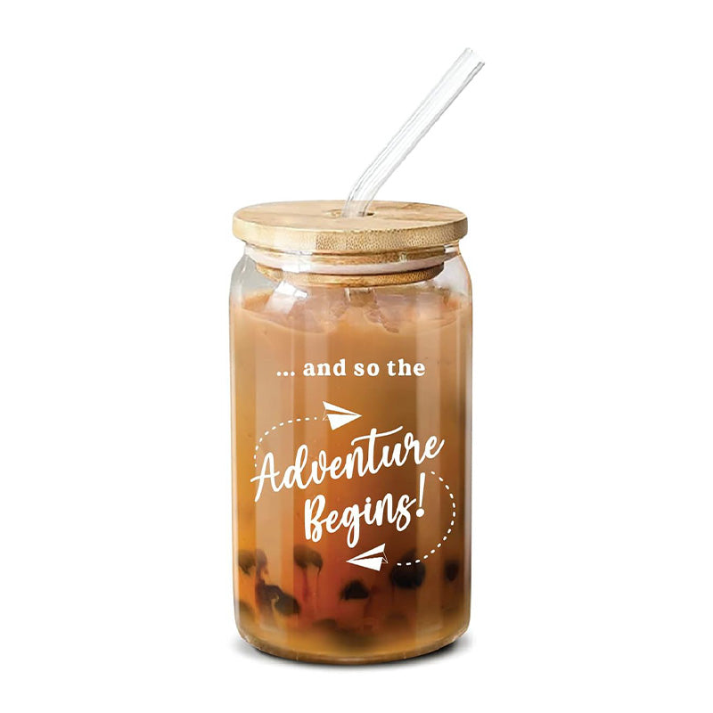 … And So The Adventure Begins - 16 Oz Coffee Glass