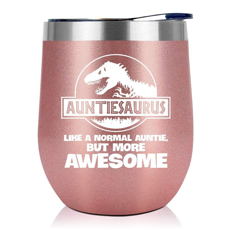 Auntiesaurus - 12 Oz Wine Tumbler