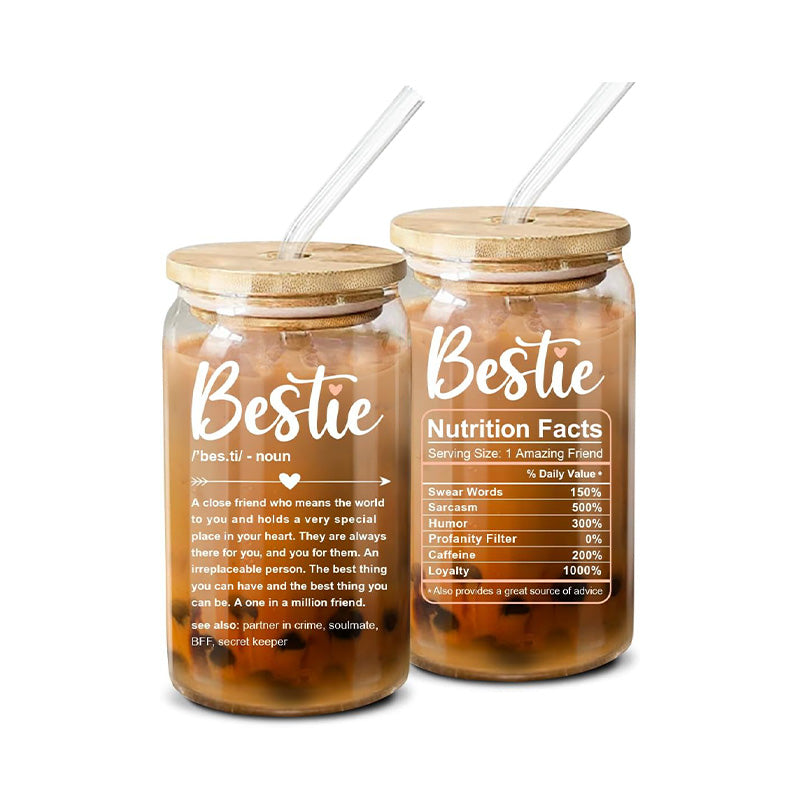 Bestie + Bestie Nutri - 16 Oz Coffee Glass