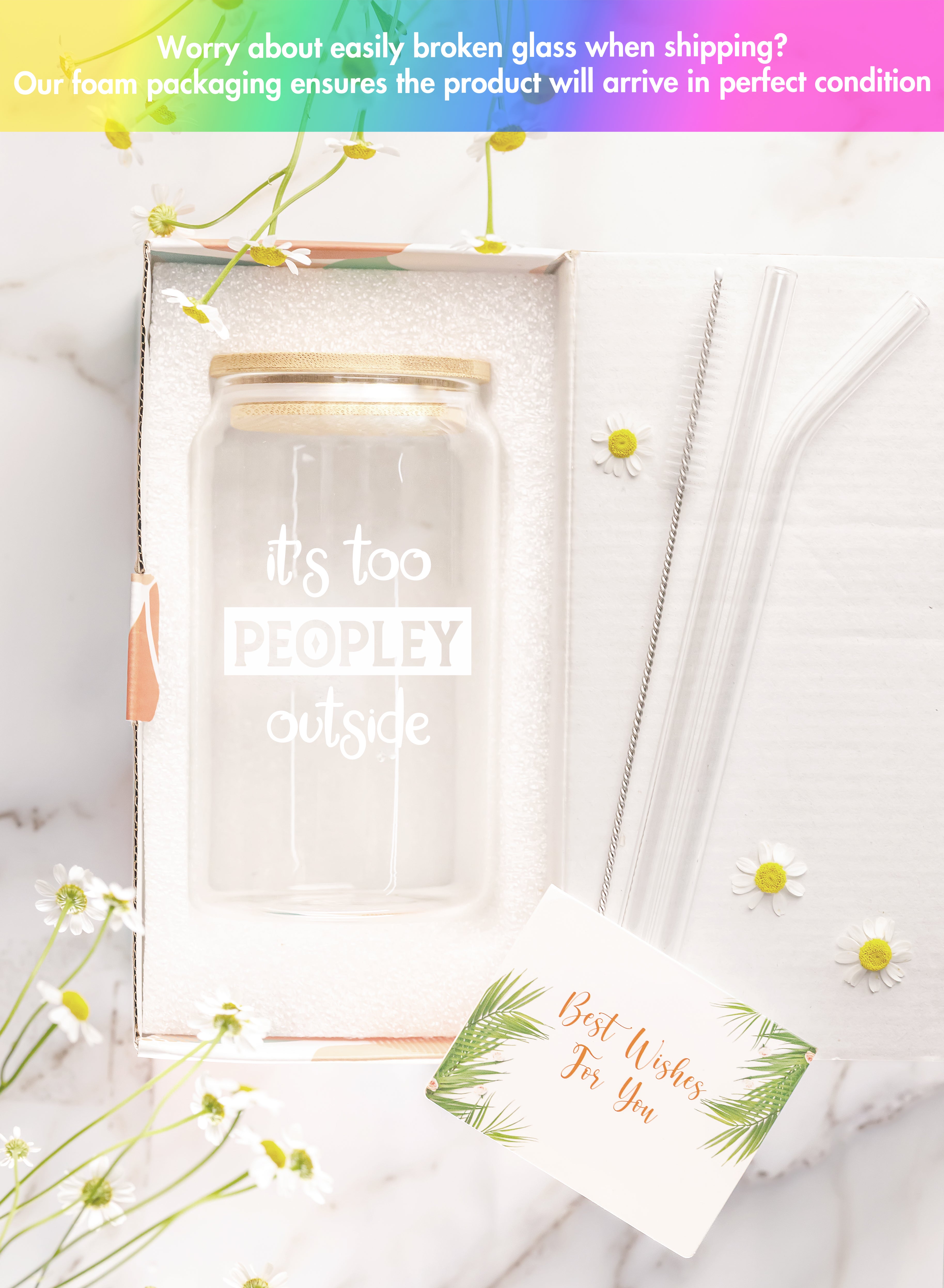 It's Too Peopley Outside - 16 Oz Coffee Glass