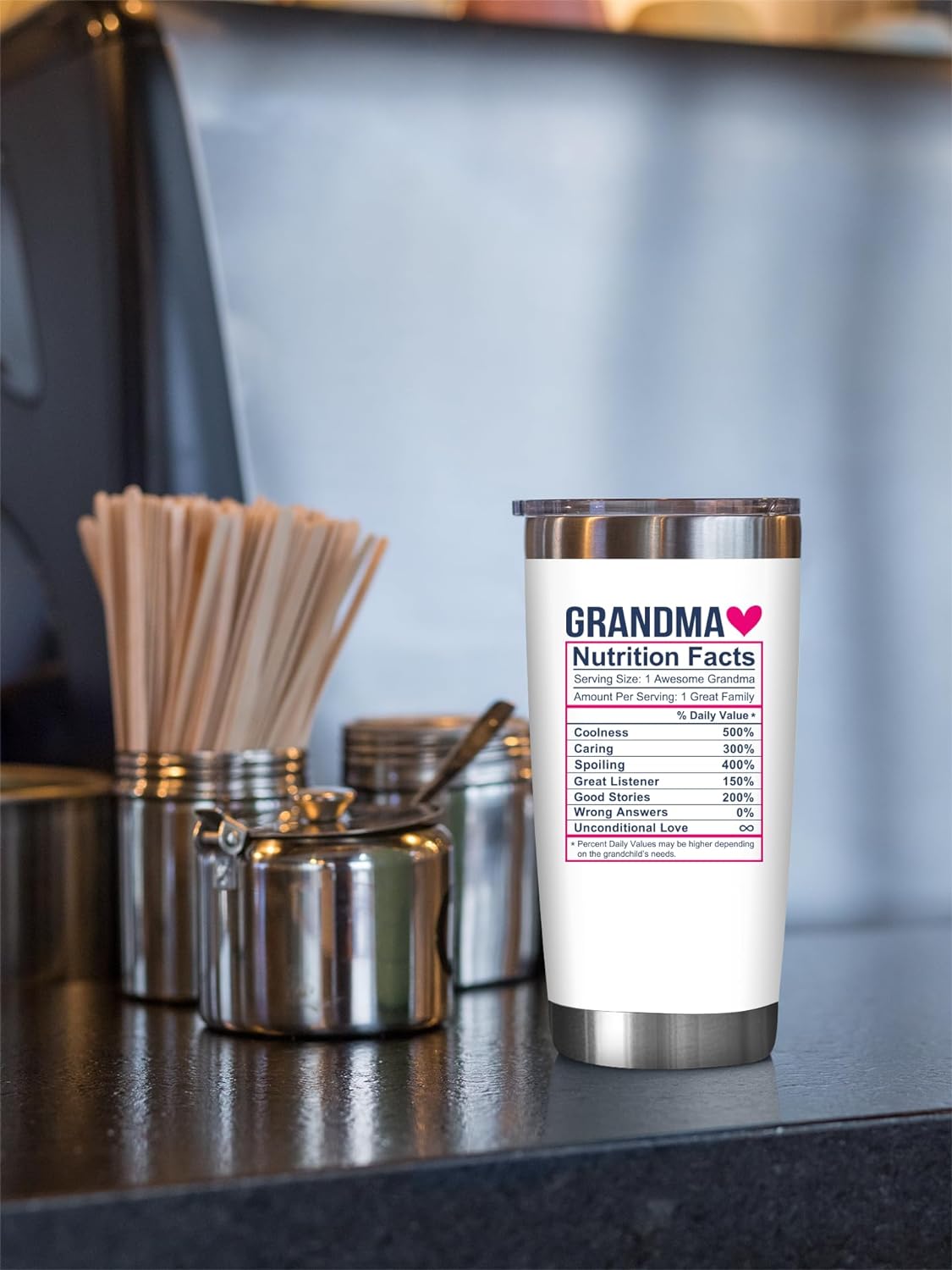 Grandmasaurus + Grandma Nutrition Facts - 20 OZ Tumbler