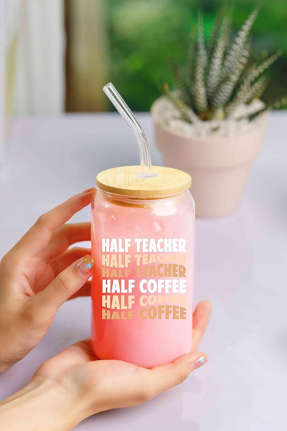 Half Teacher - 16 Oz Coffee Glass