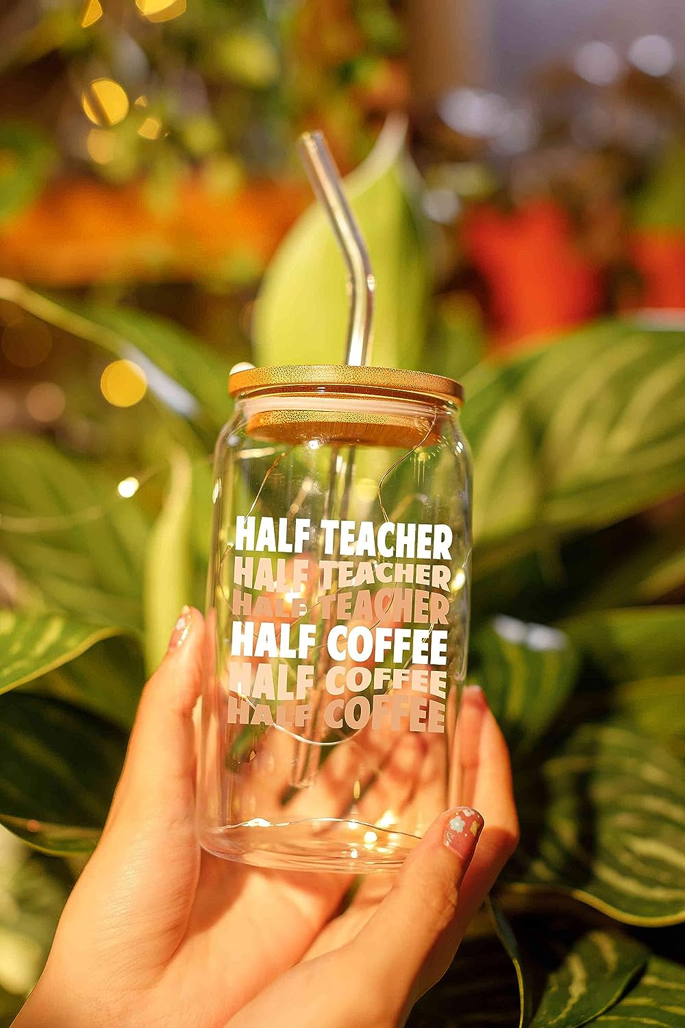 Half Teacher - 16 Oz Coffee Glass