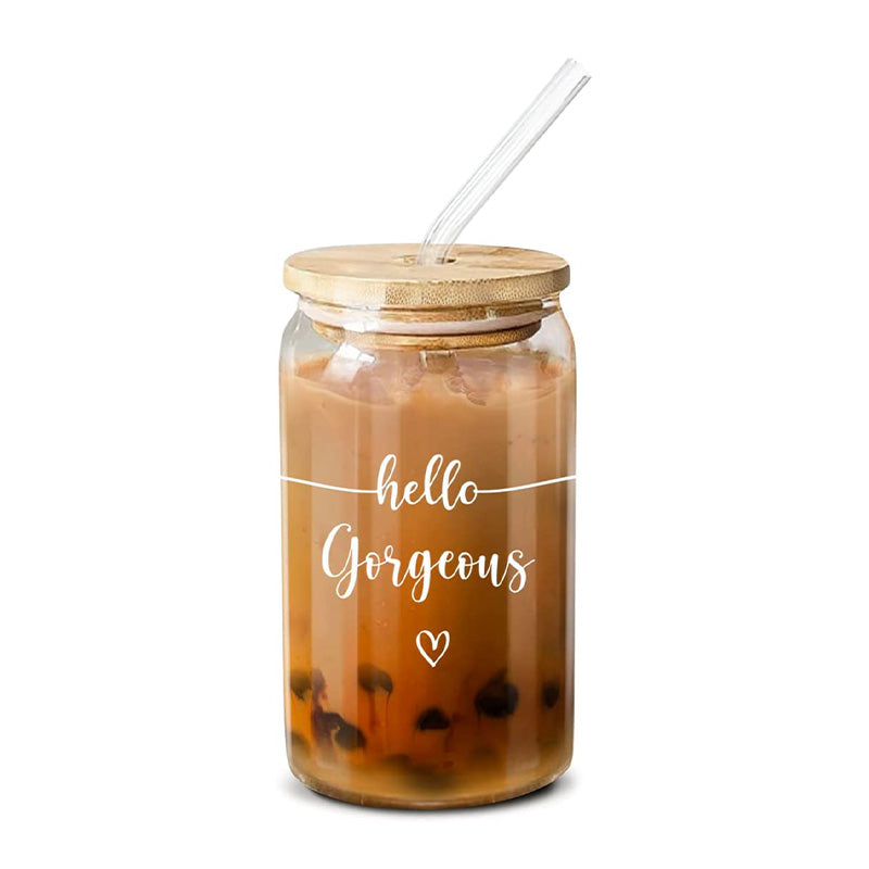 Hello Gorgeous - 16 Oz Coffee Glass