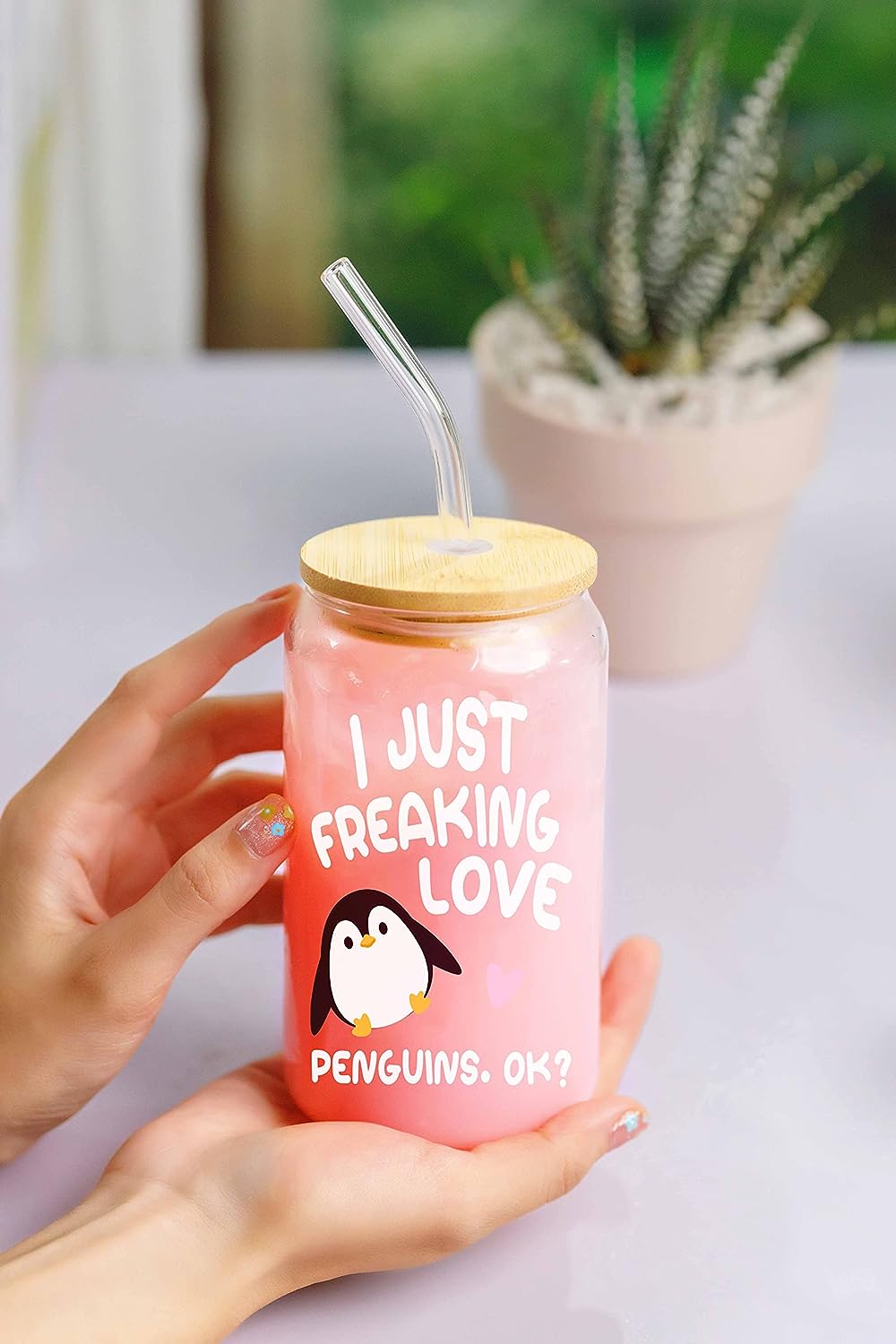 I Just Freaking Love Penguin - 16 Oz Coffee Glass