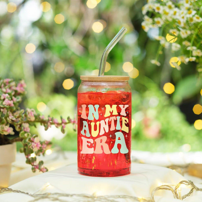 In My Auntie Era + Auntie Nutrition - 16 Oz Coffee Glass