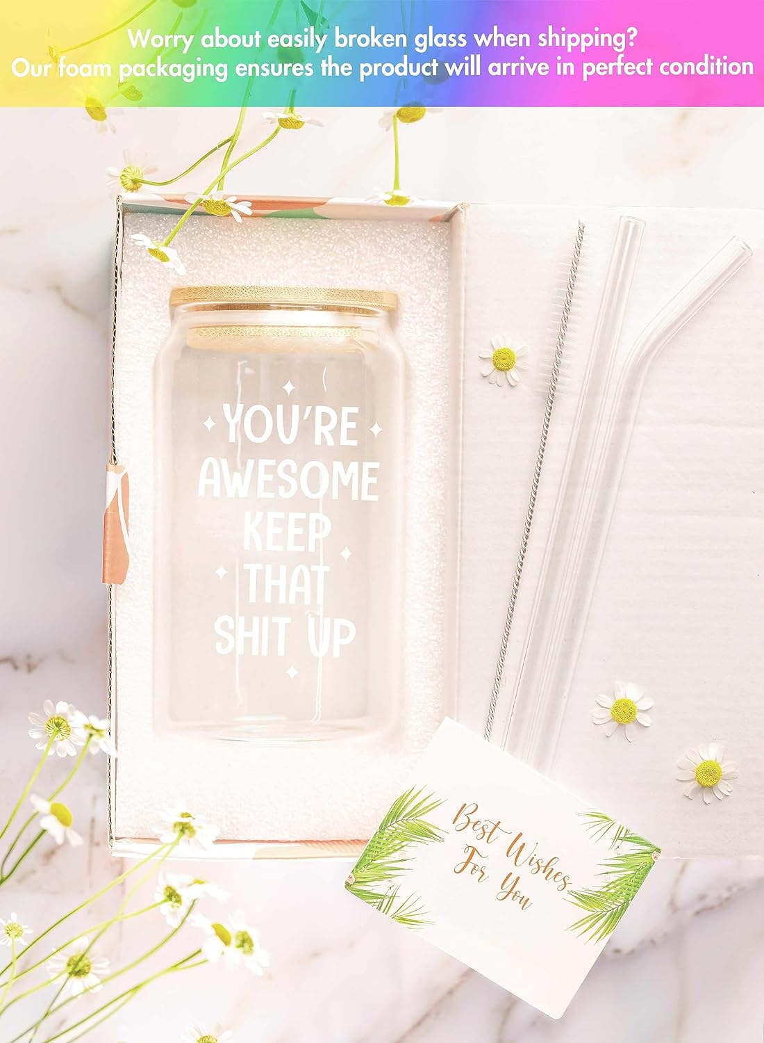 You Are Awesome Keep That Shit Up - 16 Oz Coffee Glass