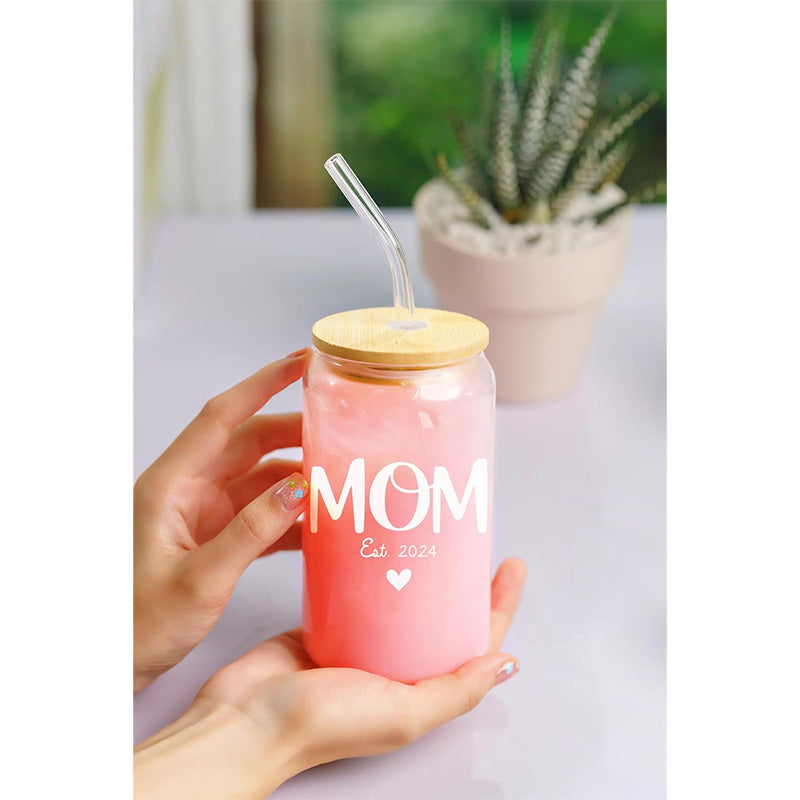 Mom Est 2024 - 16 Oz Coffee Glass