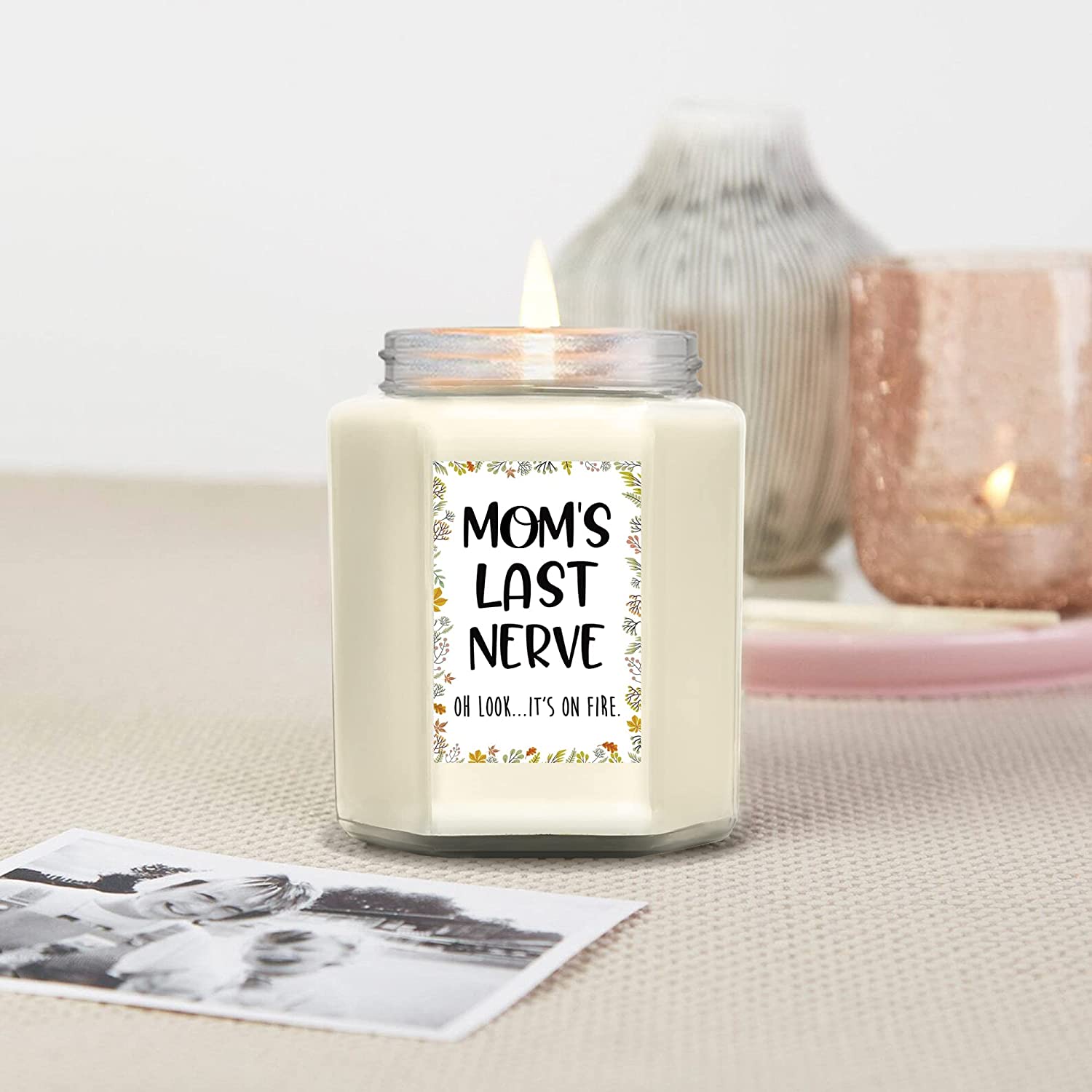 Last Nerve Candle, Moms Last Nerve Candle, Birthday Gifts for Mom, Mother-in-Law,  Stepmom From Daughter, Son, Aunt Gifts From Niece, Nephew, Birthday,  Christmas, Mothers Day Gifts for Women Scented Candle 10oz