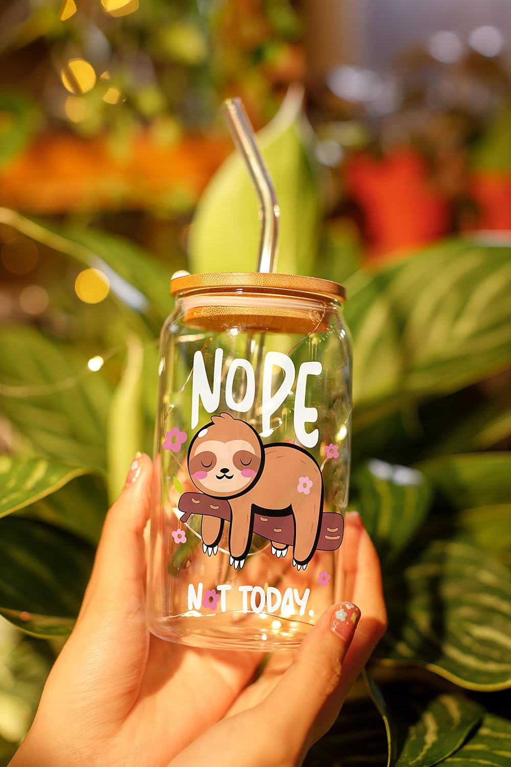 NOPE - Not Today - 16 Oz Cofee Glass