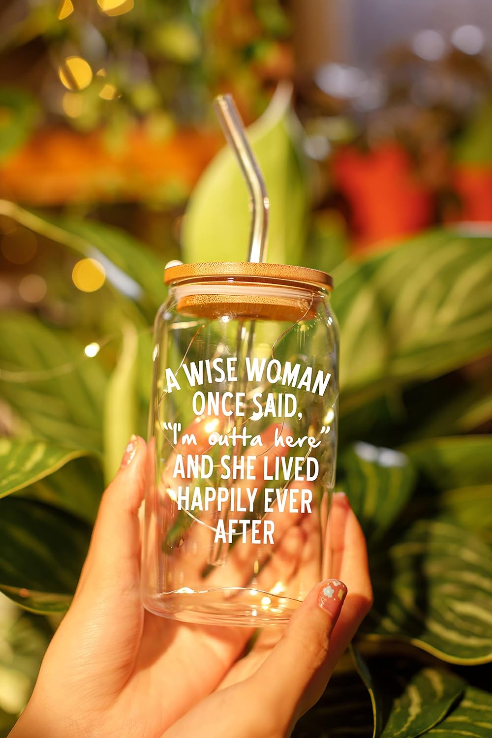 A Wise Woman Once Said I'm Outta Here - 16 Oz Coffee Glass