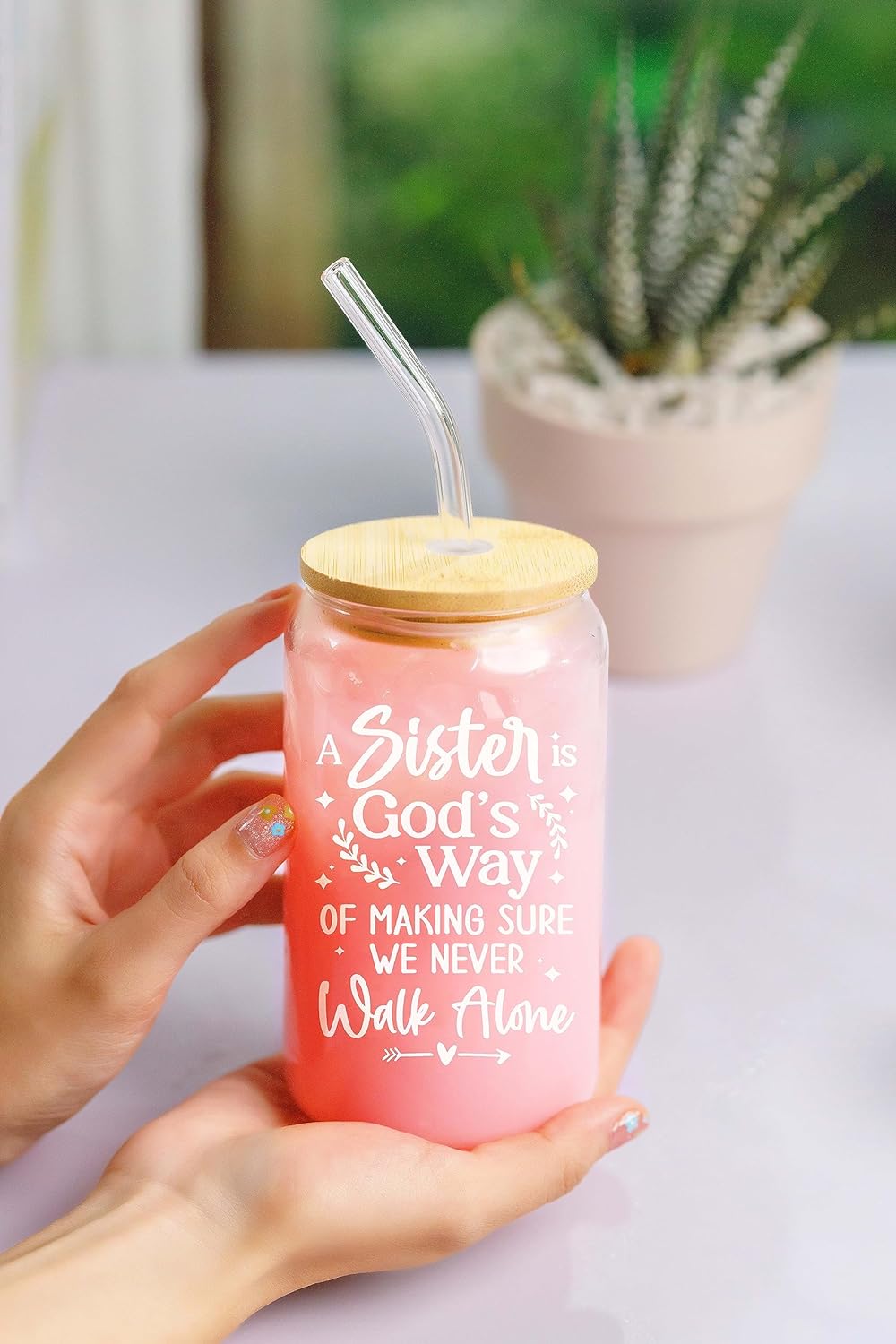 A Sister Is God Way - 16 Oz Coffee Glass