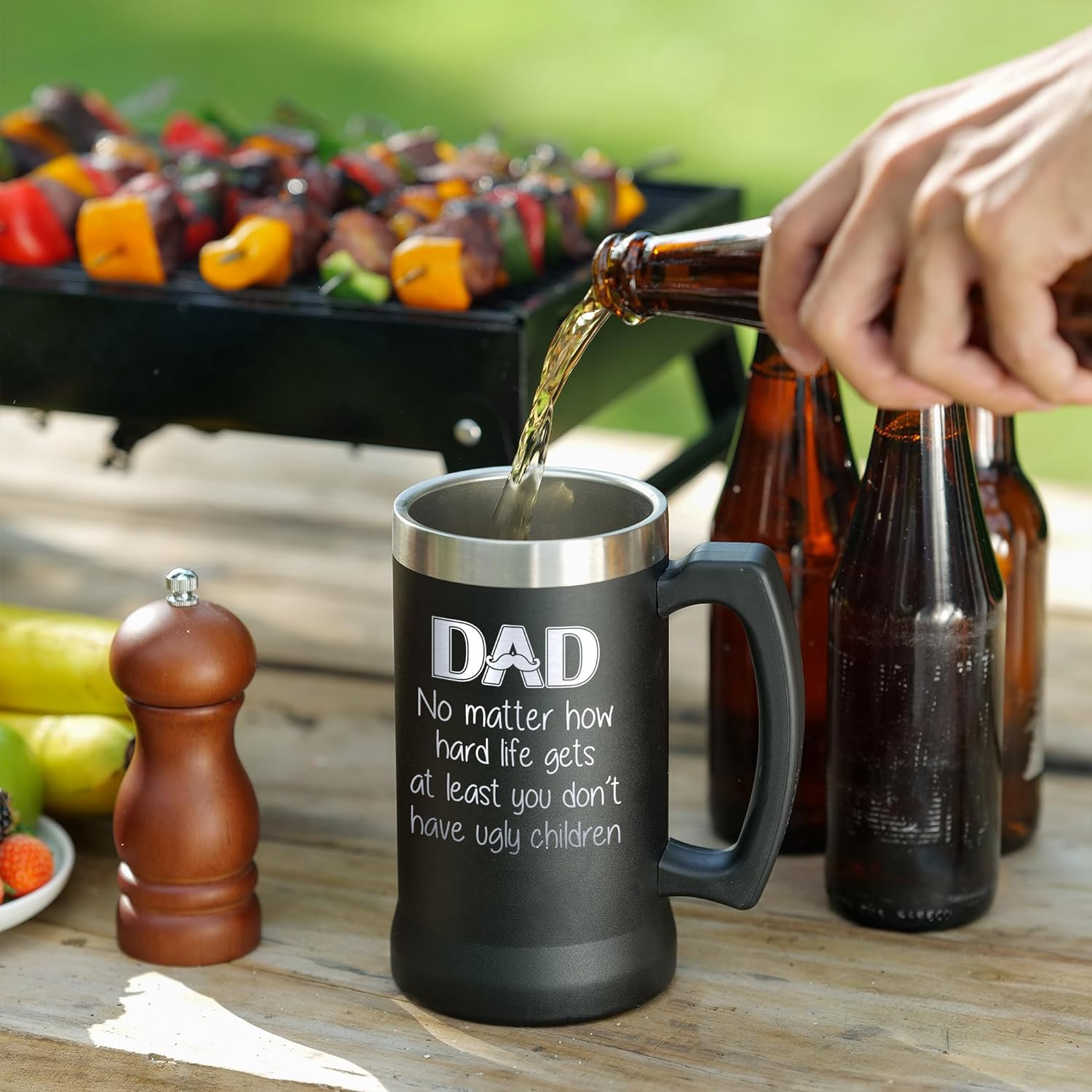 Dad Ugly Children - 24 Oz Beer Mug