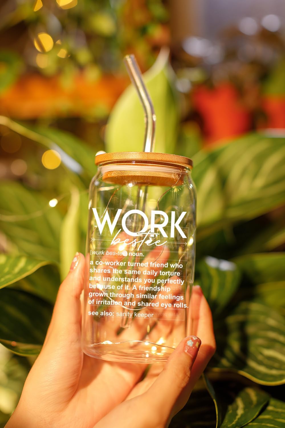 Work Bestie + Nutrition Facts - 16 Oz Coffee Glass